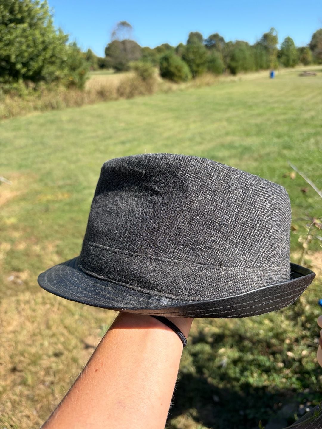 Fedora Hat Size Sm/Med Gray Polyester Trilby 4