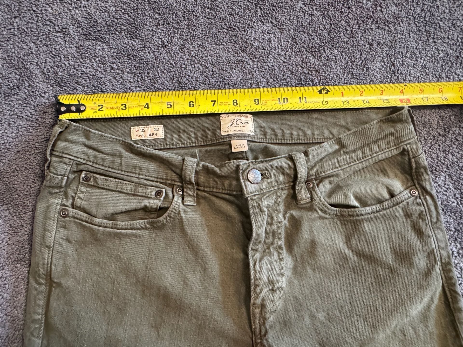 J.Crew 484 Slim Fit Jeans 32x32 Green Denim 6