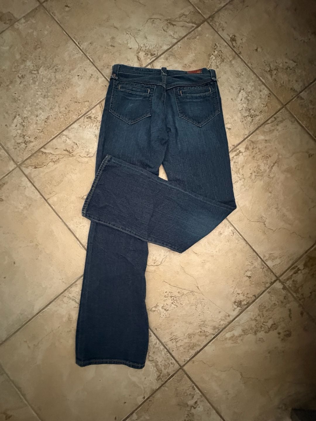 7 For All Mankind Dojo Mid Rise Flare Jeans Dark Blue Denim 3