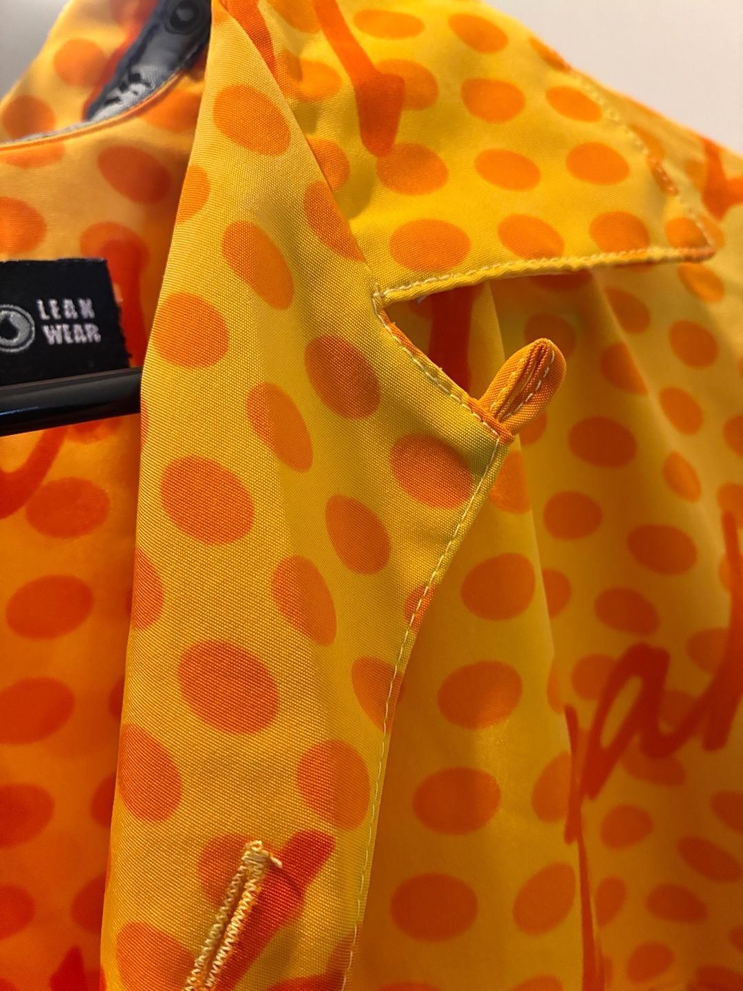 Vintage Leak Wear Shirt Men’s L Orange All Over Print Y2K Hip Hop Button Up 7