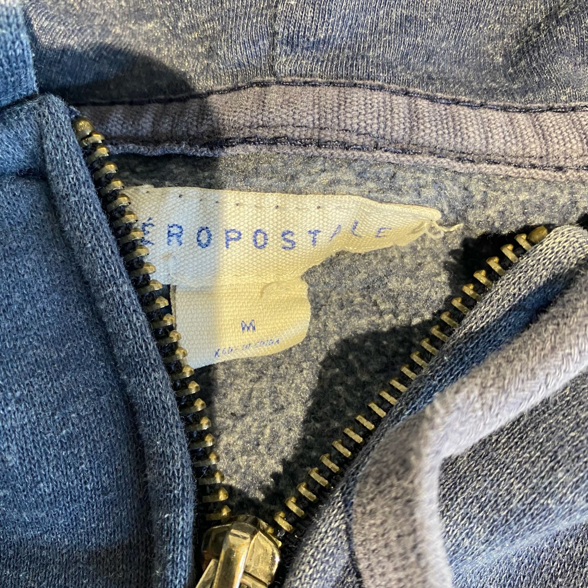 Aeropostale Zip Up Hoodie Size M Blue Full Zip Sweatshirt 4
