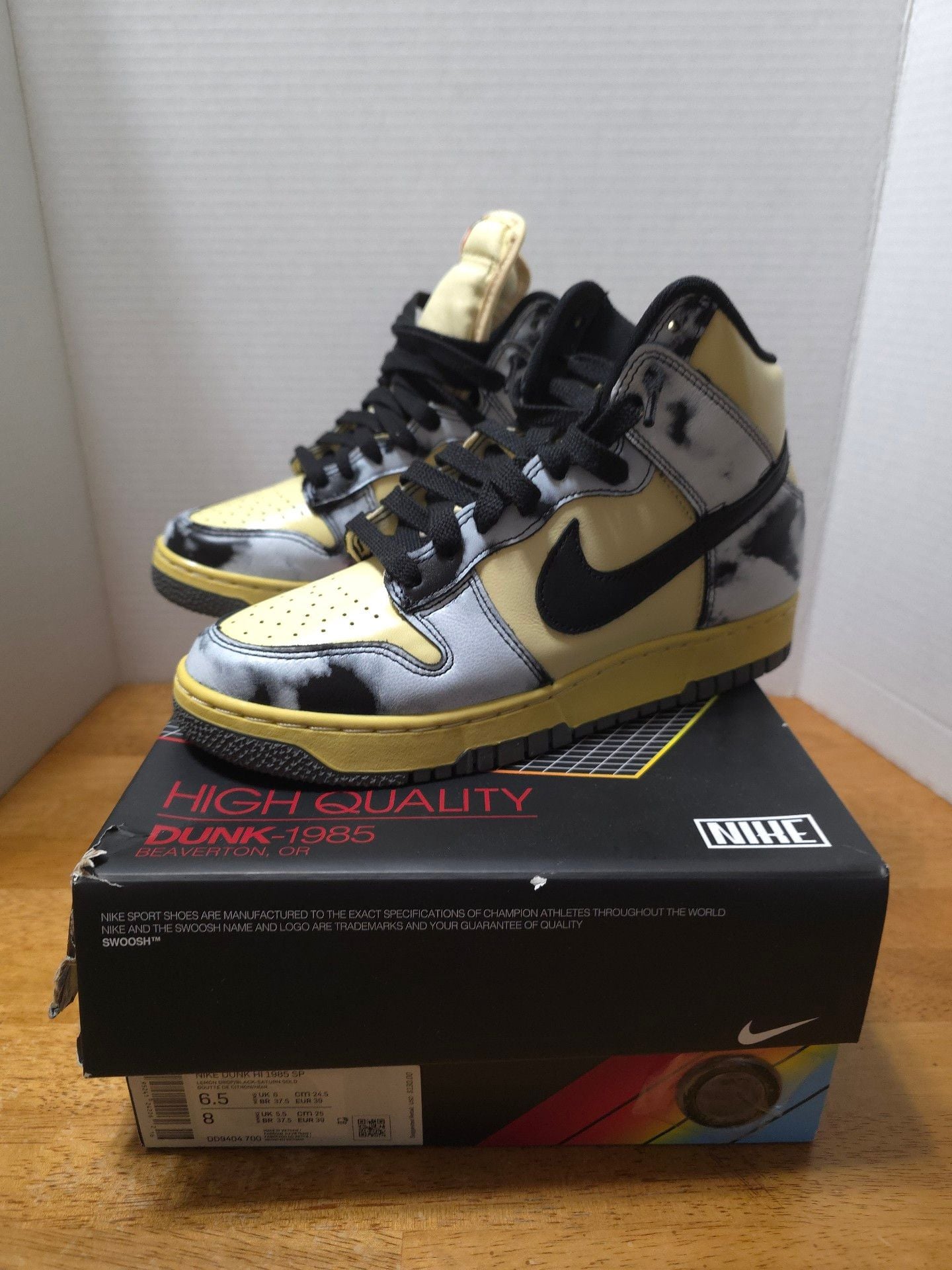 Nike Dunk High 1985 SP Size 6.5 Lemon Drop Acid Wash 2