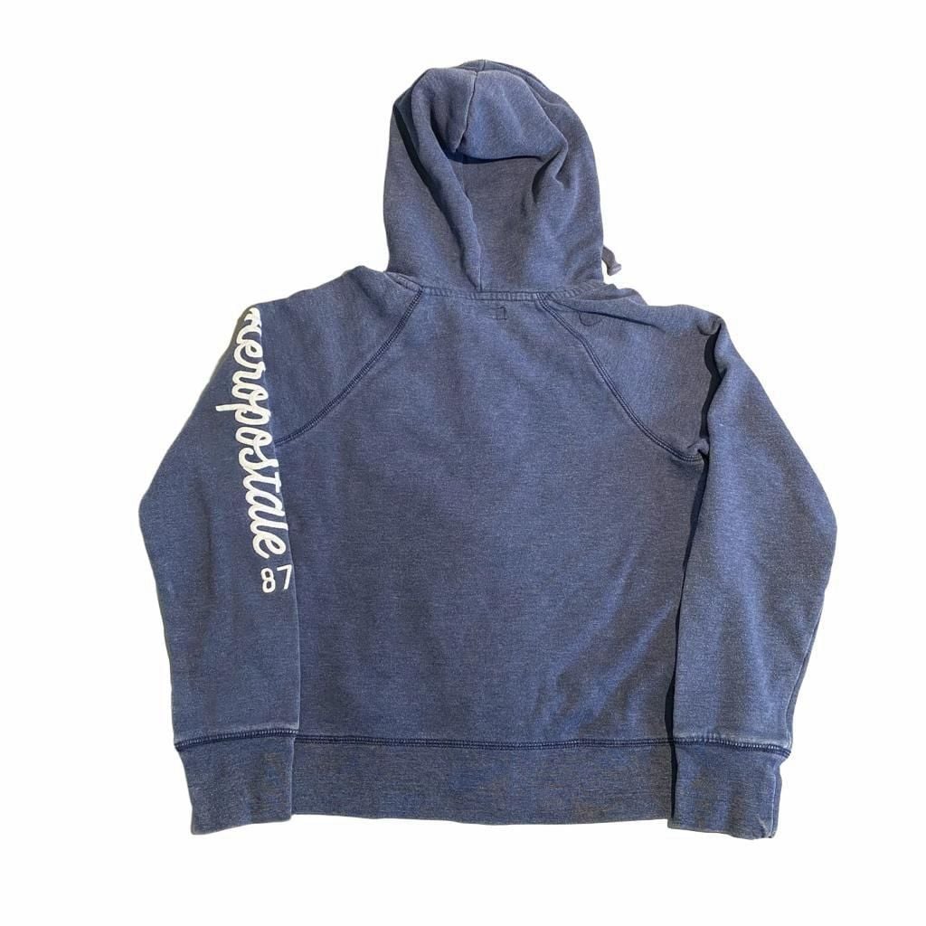 Aeropostale Zip Up Hoodie Size M Blue Full Zip Sweatshirt 3
