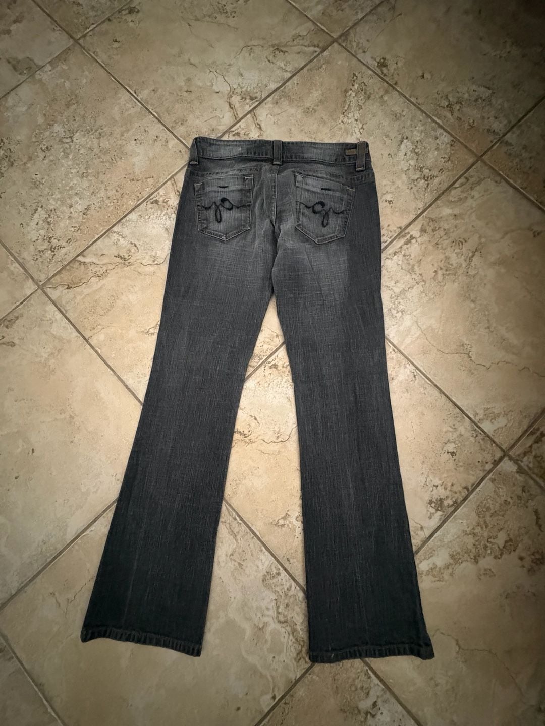 Guess Premium Flare Low Rise Jeans Dark Gray Denim 3