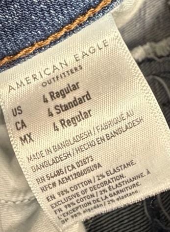 American Eagle Super Stretch Jegging Size 4 Regular Distressed Denim 6