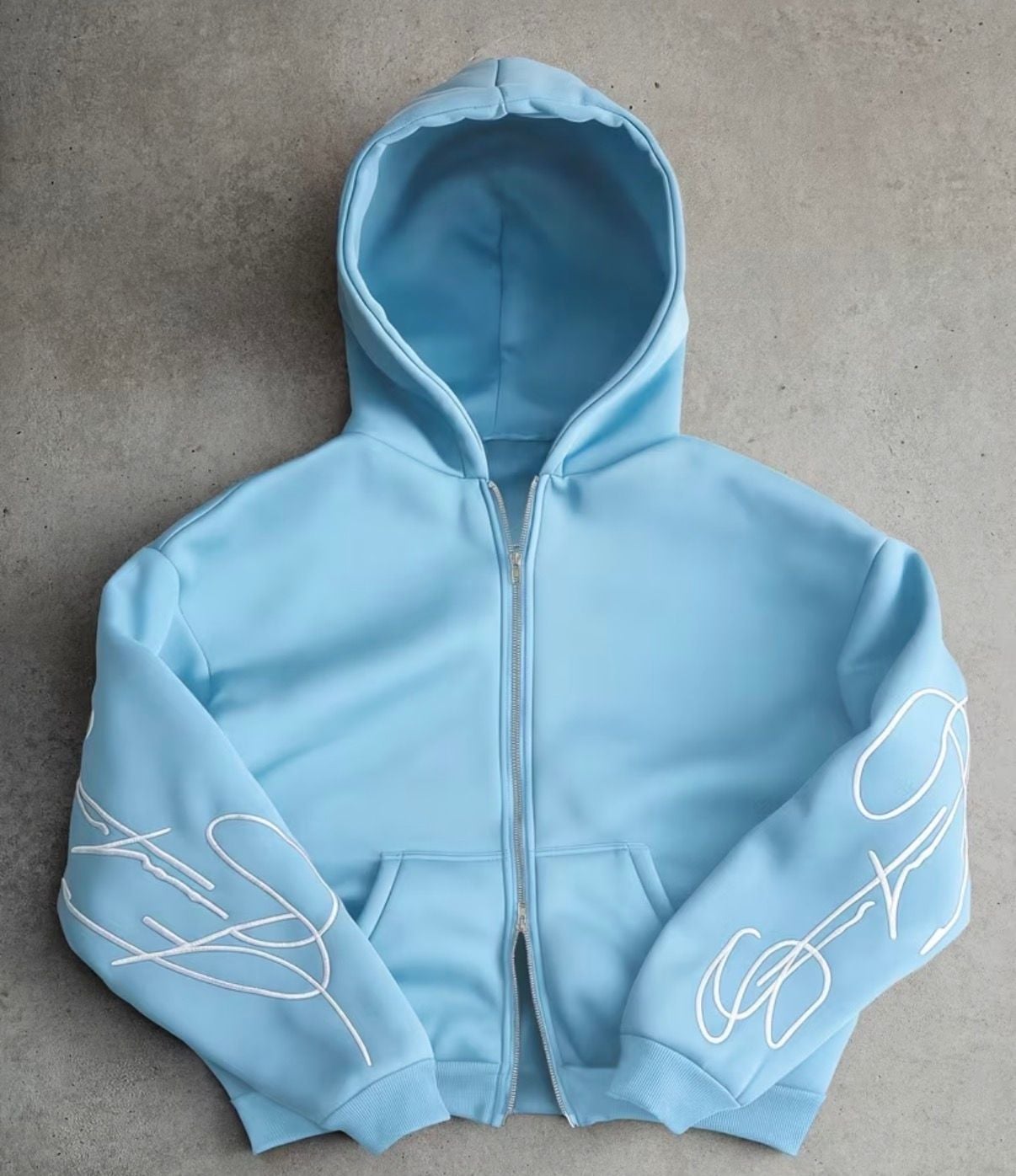 Syna World Zip-Up Hoodie Light Blue 1