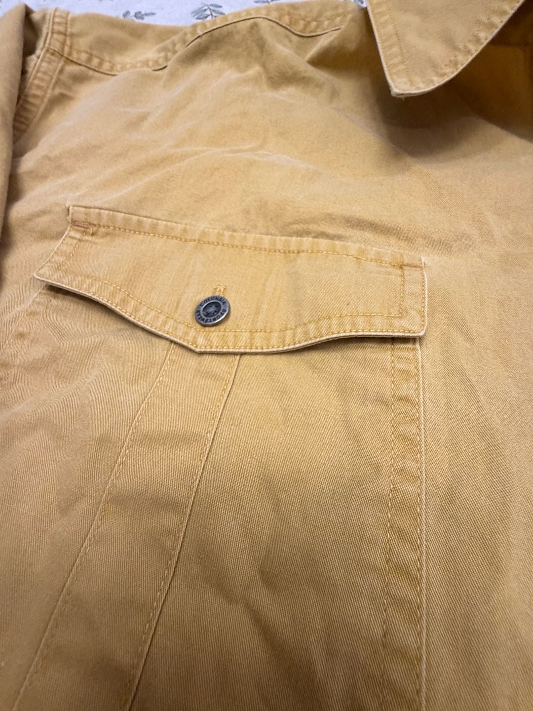 Columbia Mens XXL Yellow Button Up Shirt Long Sleeve Cotton Outdoor Hiking 2XL 4