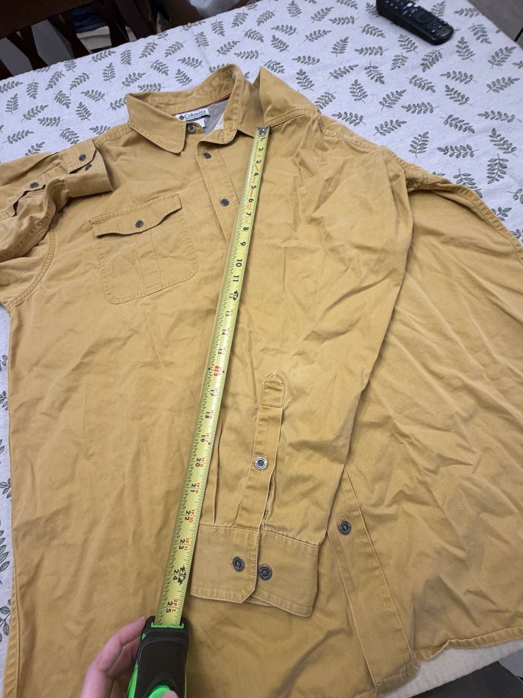 Columbia Mens XXL Yellow Button Up Shirt Long Sleeve Cotton Outdoor Hiking 2XL 11