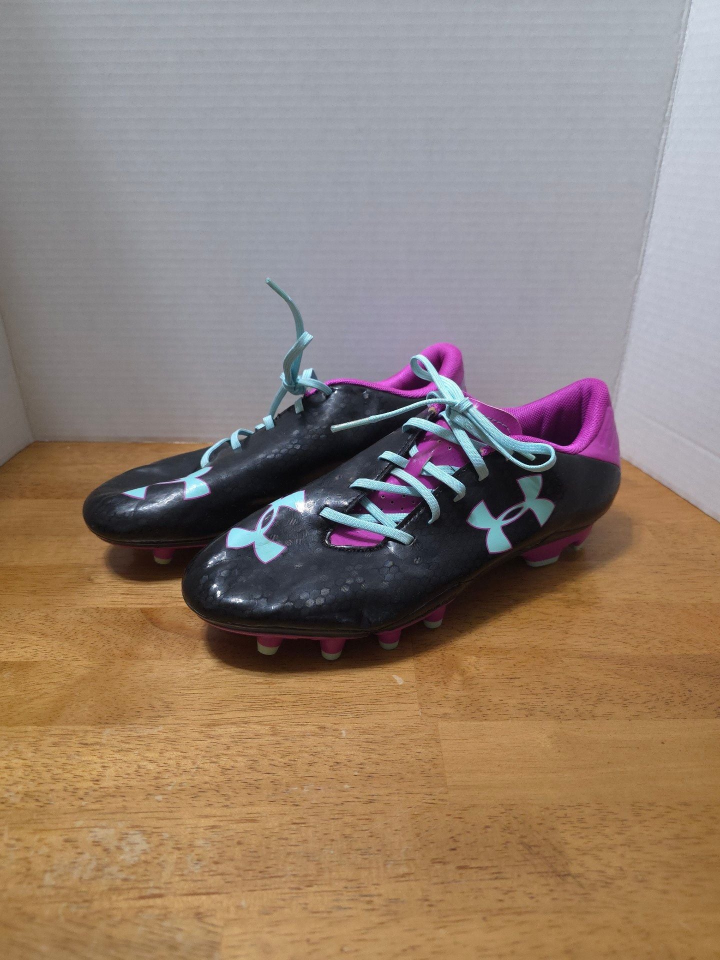 Under Armour Blur IV Football Cleats Black Pink Blue 2
