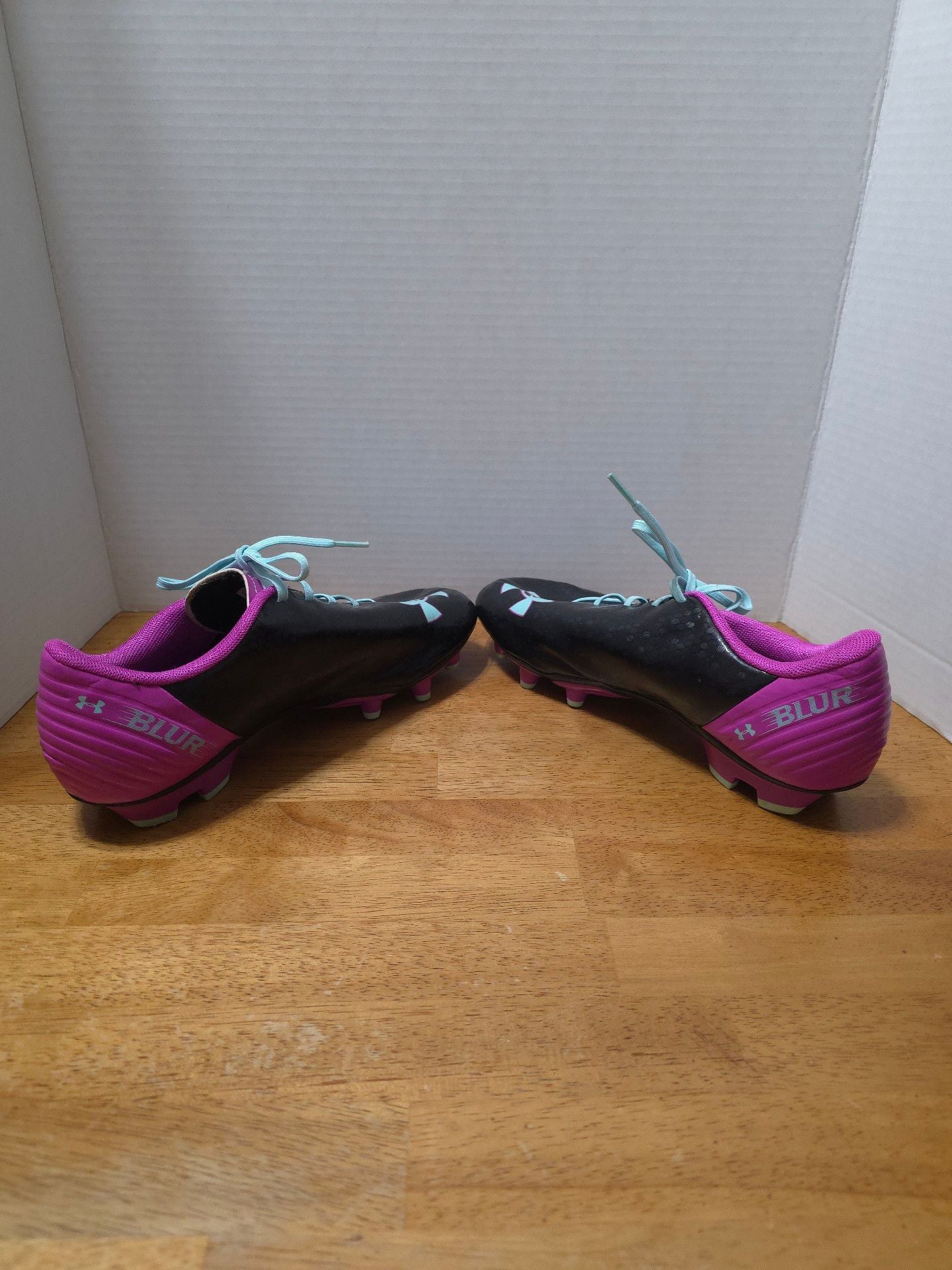 Under Armour Blur IV Football Cleats Black Pink Blue 6