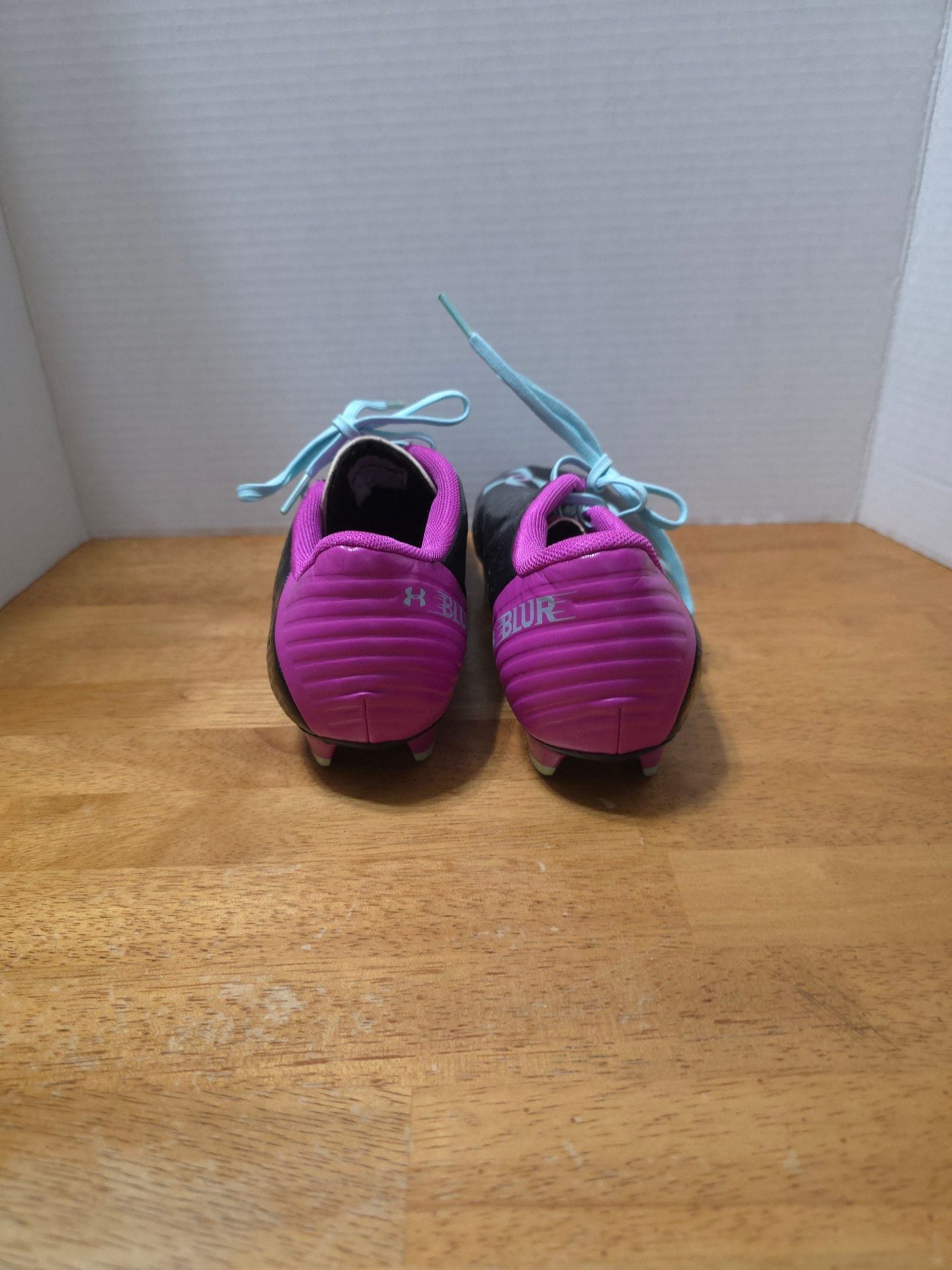 Under Armour Blur IV Football Cleats Black Pink Blue 7