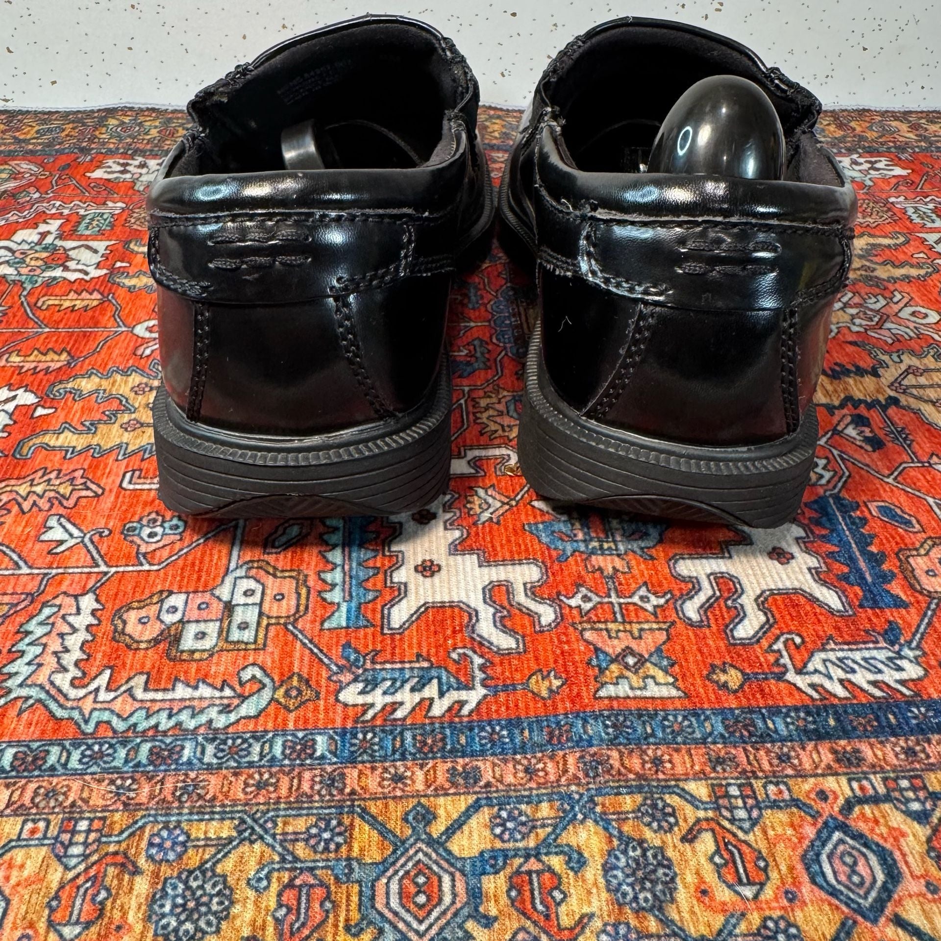 Nunn Bush Bleeker Street Bike Toe Slip On Size 9M Black Leather Shoes 8