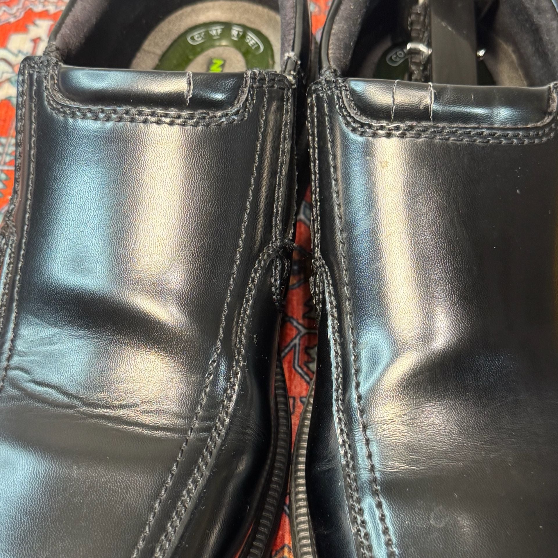 Nunn Bush Bleeker Street Bike Toe Slip On Size 9M Black Leather Shoes 9
