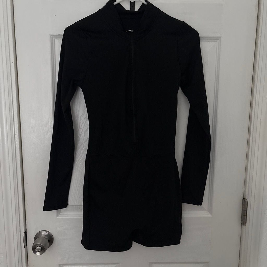 Aritzia TnaBUTTER Seal Jumpsuit Black Romper 2