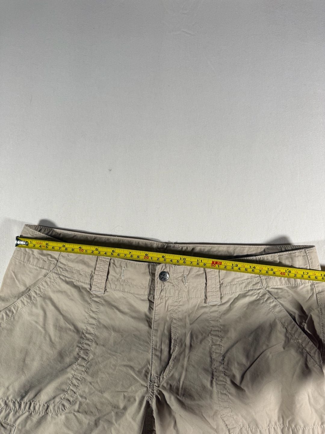 Women’s Eddie Bauer Convertible Hiking Pants Size 12 Tan Cargo Zip-Off 6