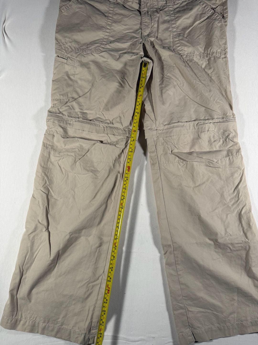 Women’s Eddie Bauer Convertible Hiking Pants Size 12 Tan Cargo Zip-Off 7
