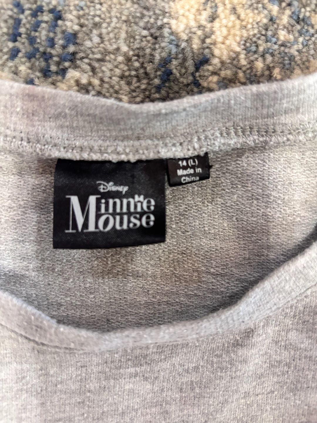 Disney Minnie Mouse Long Sleeve Top Size 14 (L) Gray Reversible Sequin 7