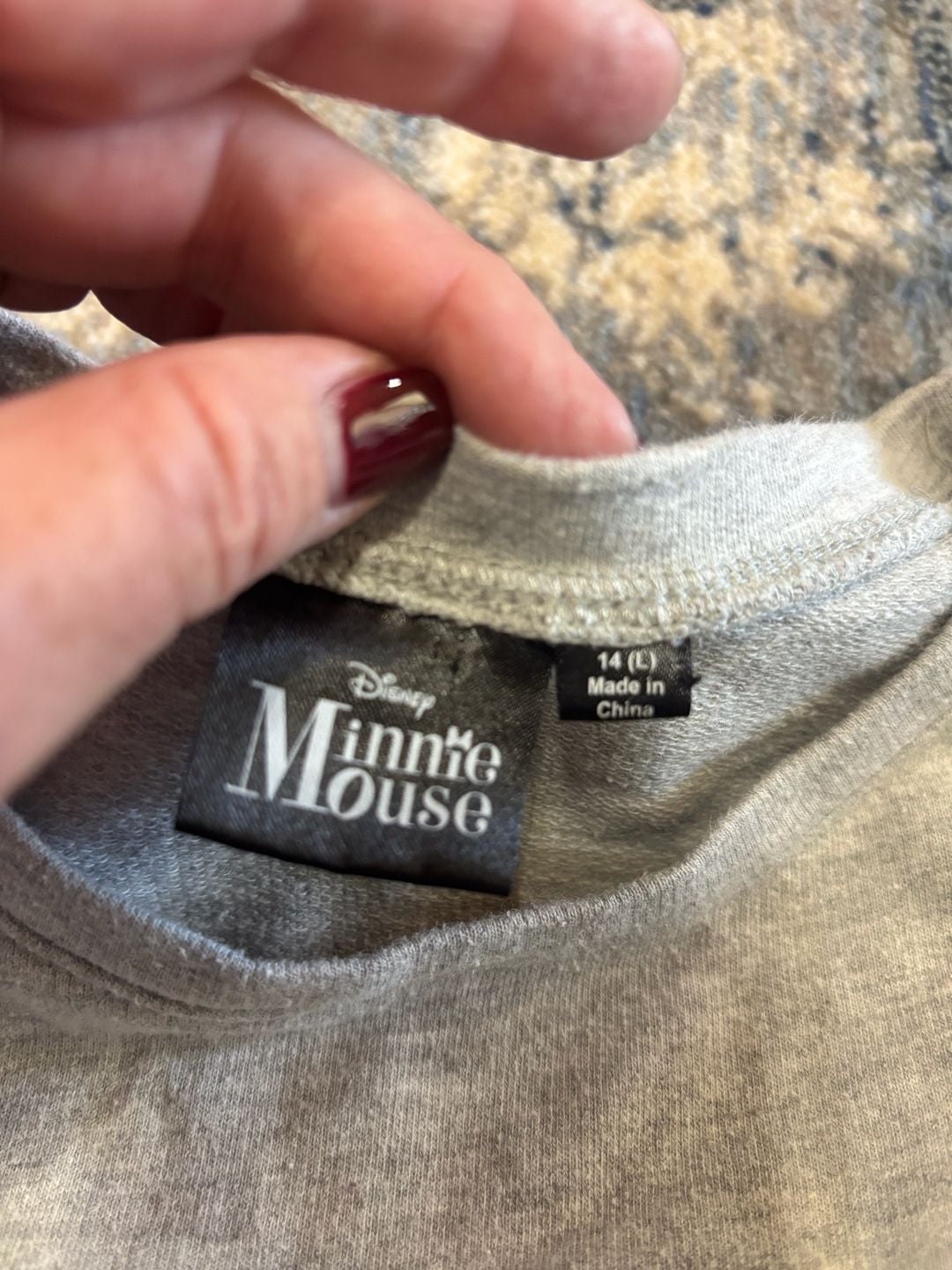 Disney Minnie Mouse Long Sleeve Top Size 14 (L) Gray Reversible Sequin 8