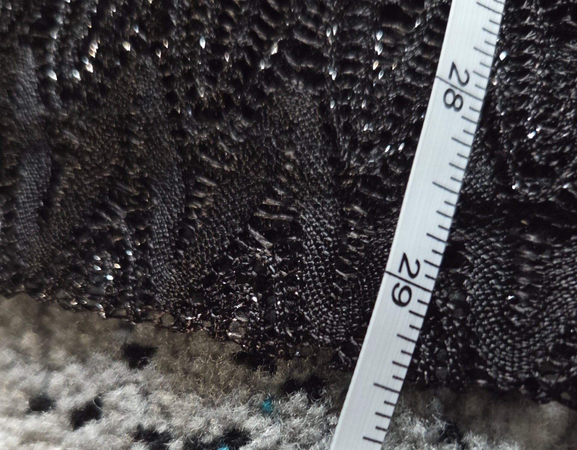 Faded Glory Swimwear Cover Up Size L 12/14 Black Shimmery Crochet 6