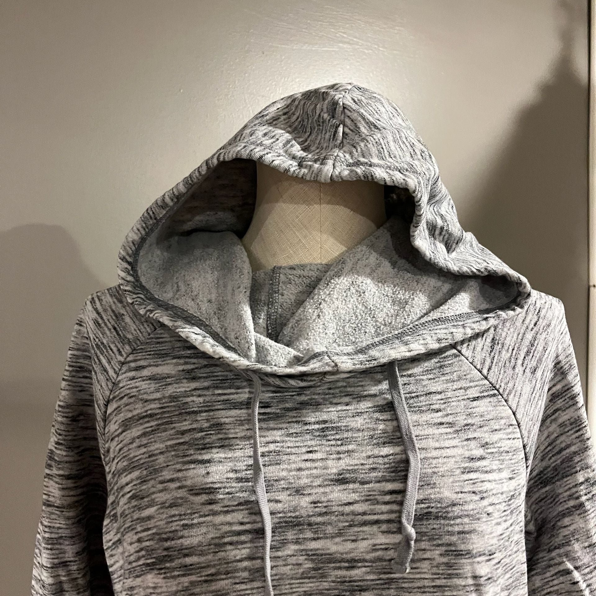Mossimo Supply Co. Marled Gray Funnel Neck Hoodie Sweatshirt Women’s Large 4