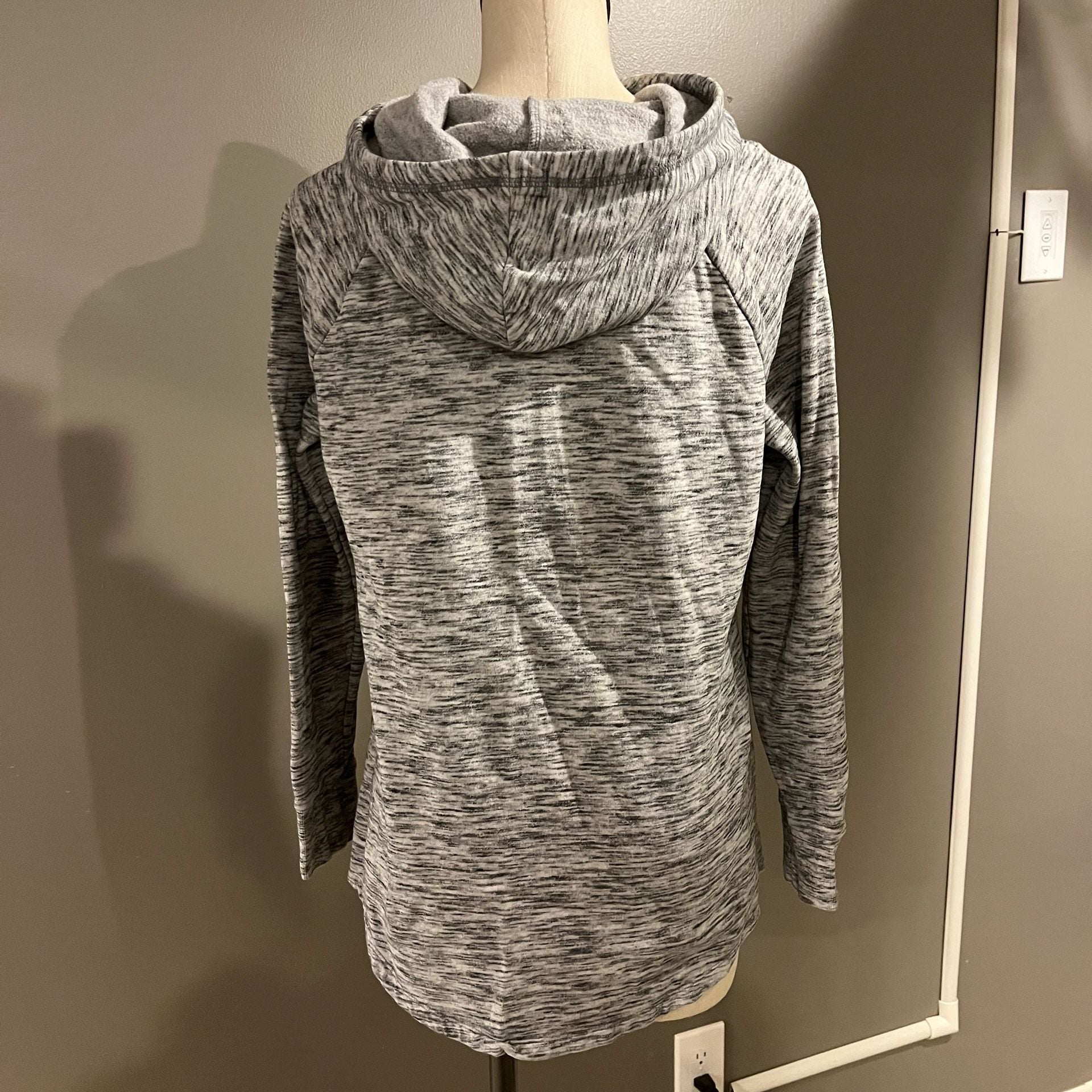 Mossimo Supply Co. Marled Gray Funnel Neck Hoodie Sweatshirt Women’s Large 5