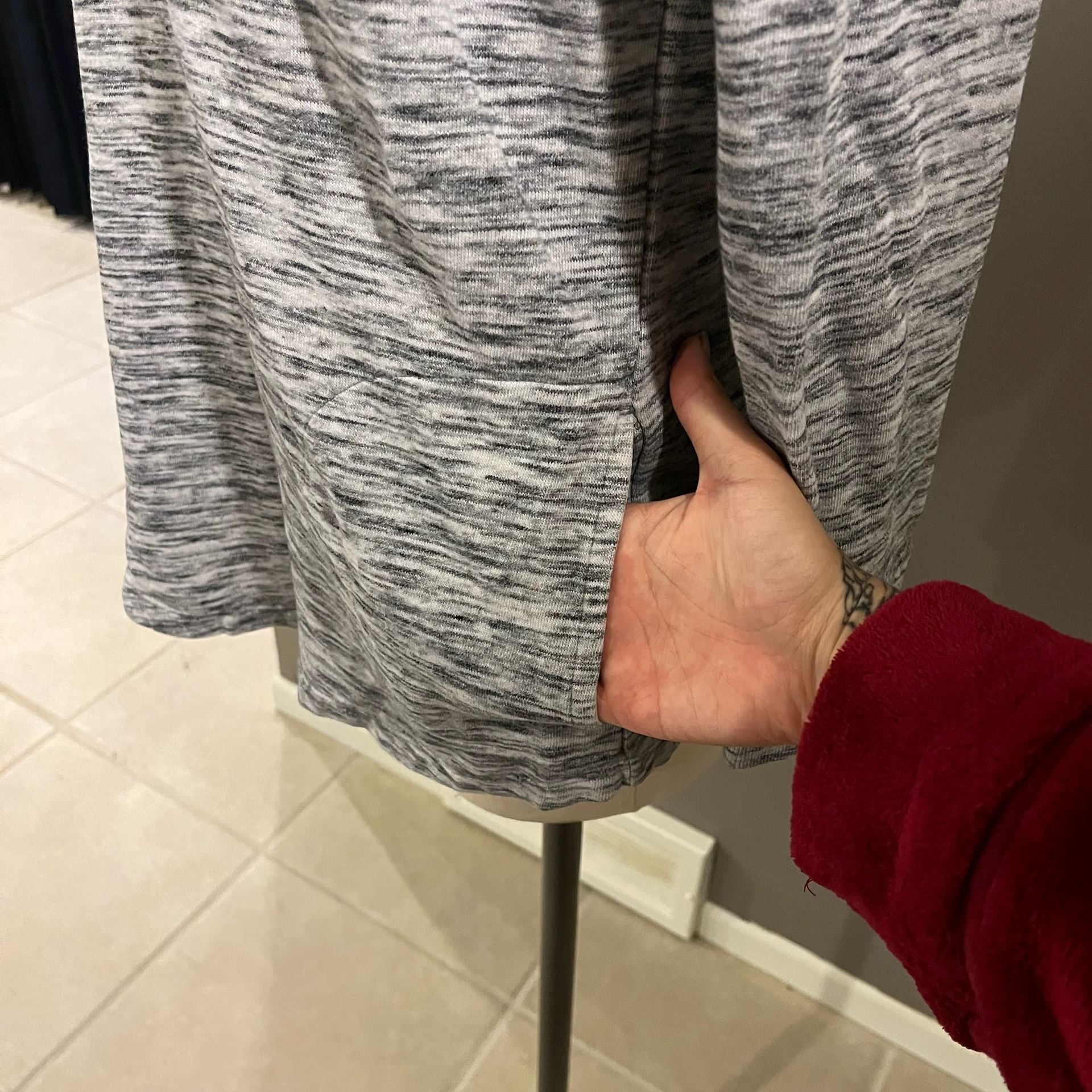 Mossimo Supply Co. Marled Gray Funnel Neck Hoodie Sweatshirt Women’s Large 9