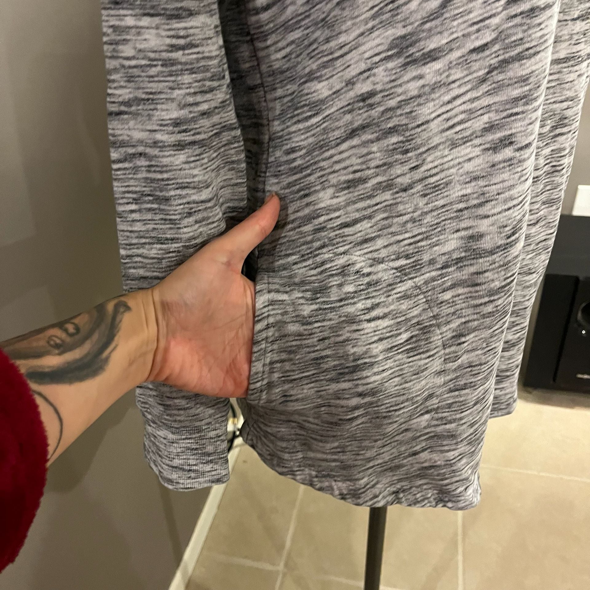 Mossimo Supply Co. Marled Gray Funnel Neck Hoodie Sweatshirt Women’s Large 10