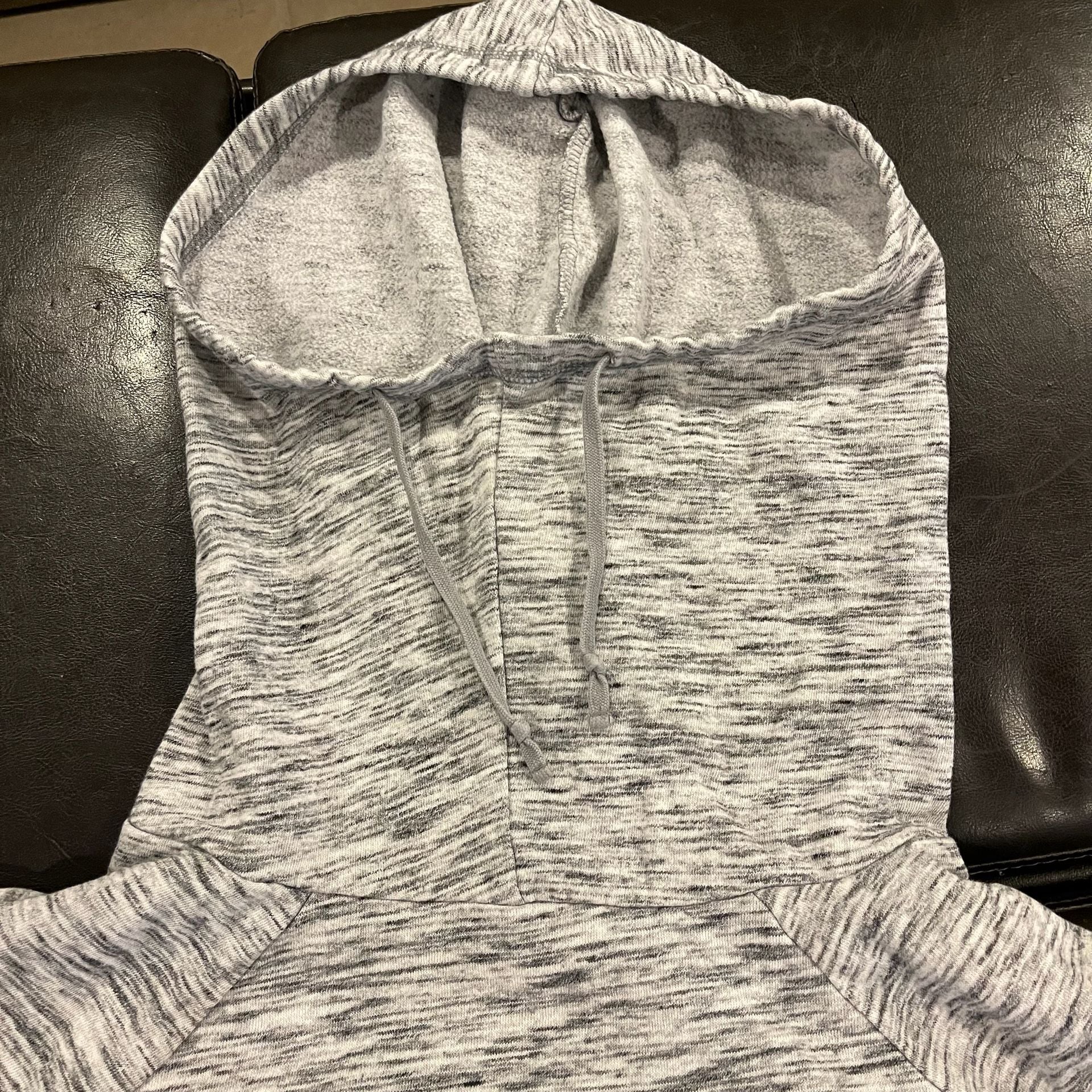 Mossimo Supply Co. Marled Gray Funnel Neck Hoodie Sweatshirt Women’s Large 11