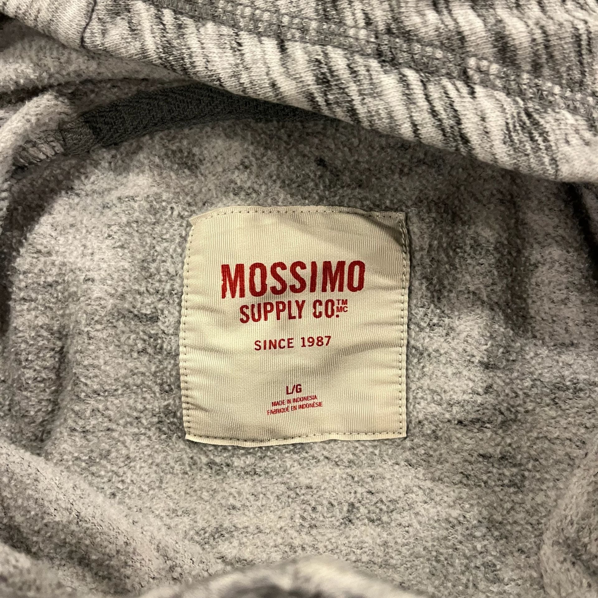 Mossimo Supply Co. Marled Gray Funnel Neck Hoodie Sweatshirt Women’s Large 12