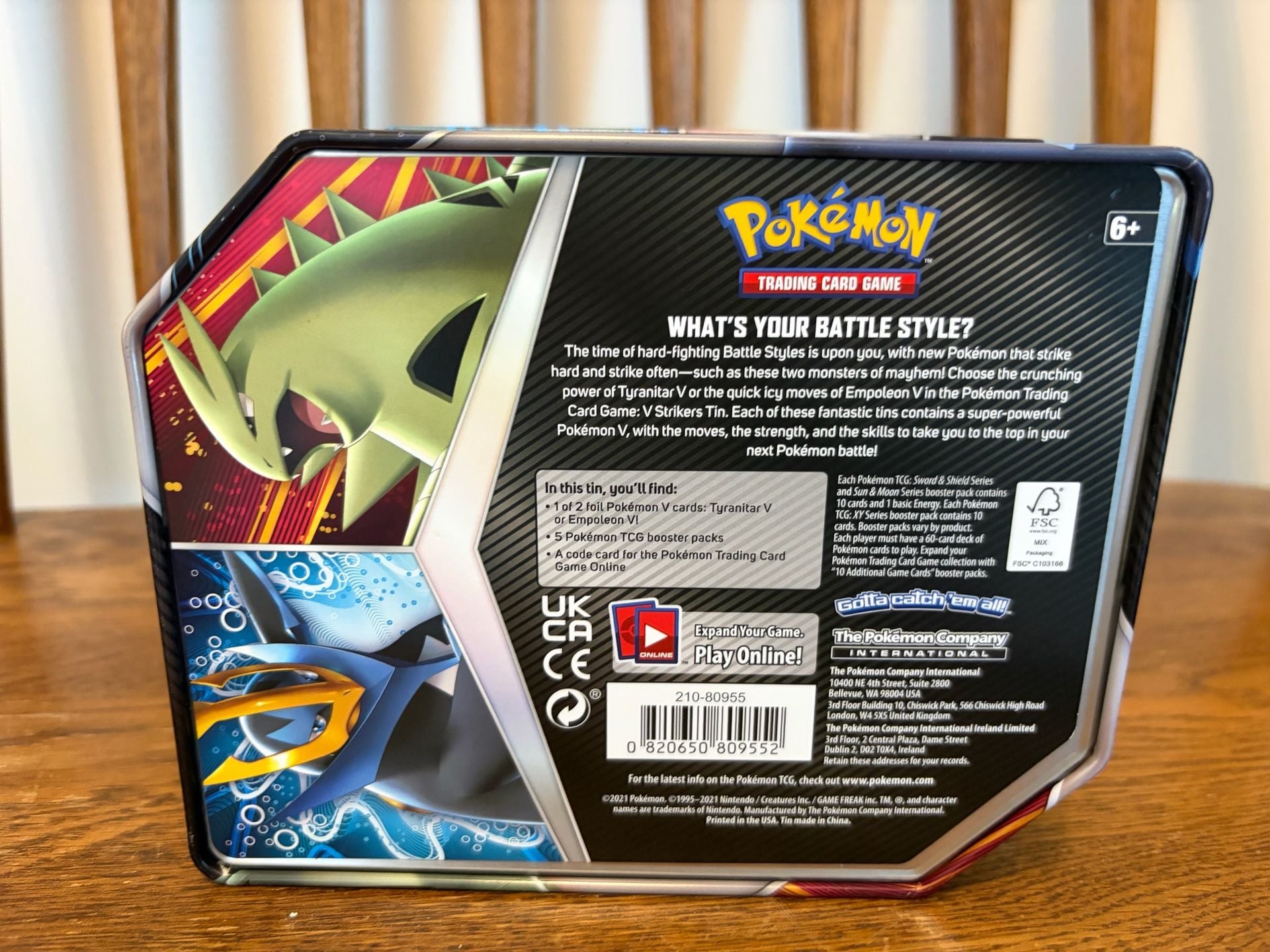 Pokemon TCG V Strikers Tin Empoleon V Empty Trading Card Tin 3