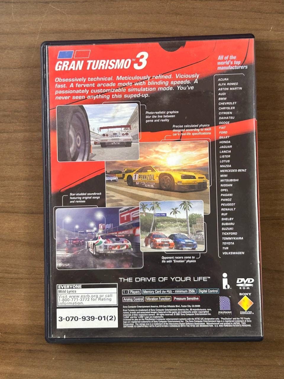 Gran Turismo 3 A-spec PS2 PlayStation 2 Not for Sale Disc Case Manual CIB 3