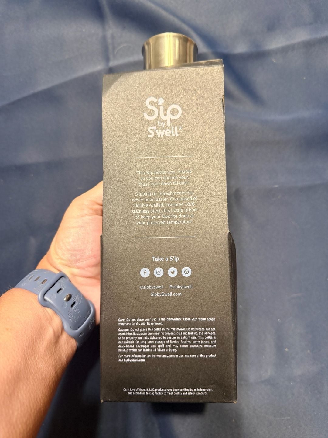Sip By S'well Water Bottle 15oz Black Licorice 2