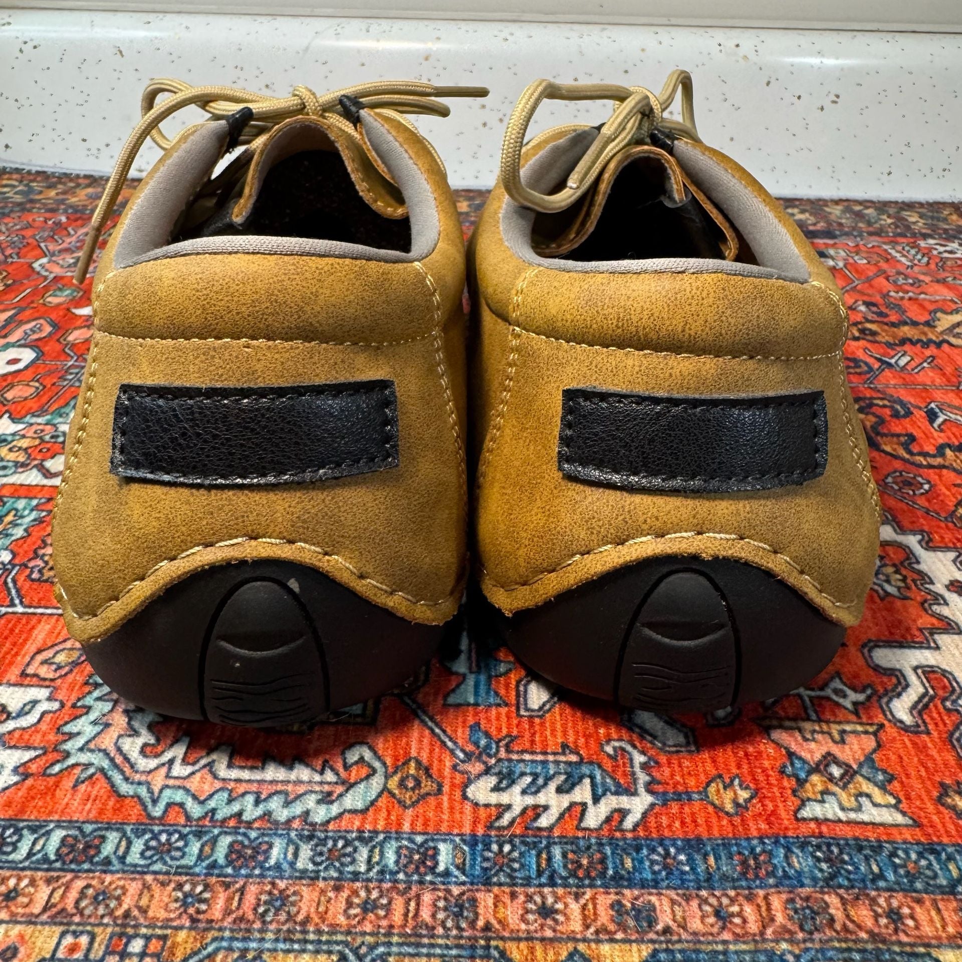 Salkin USA Men’s 10.5-11 Tan Brown Lace Up Moc Toe Comfort Casual Shoes 6