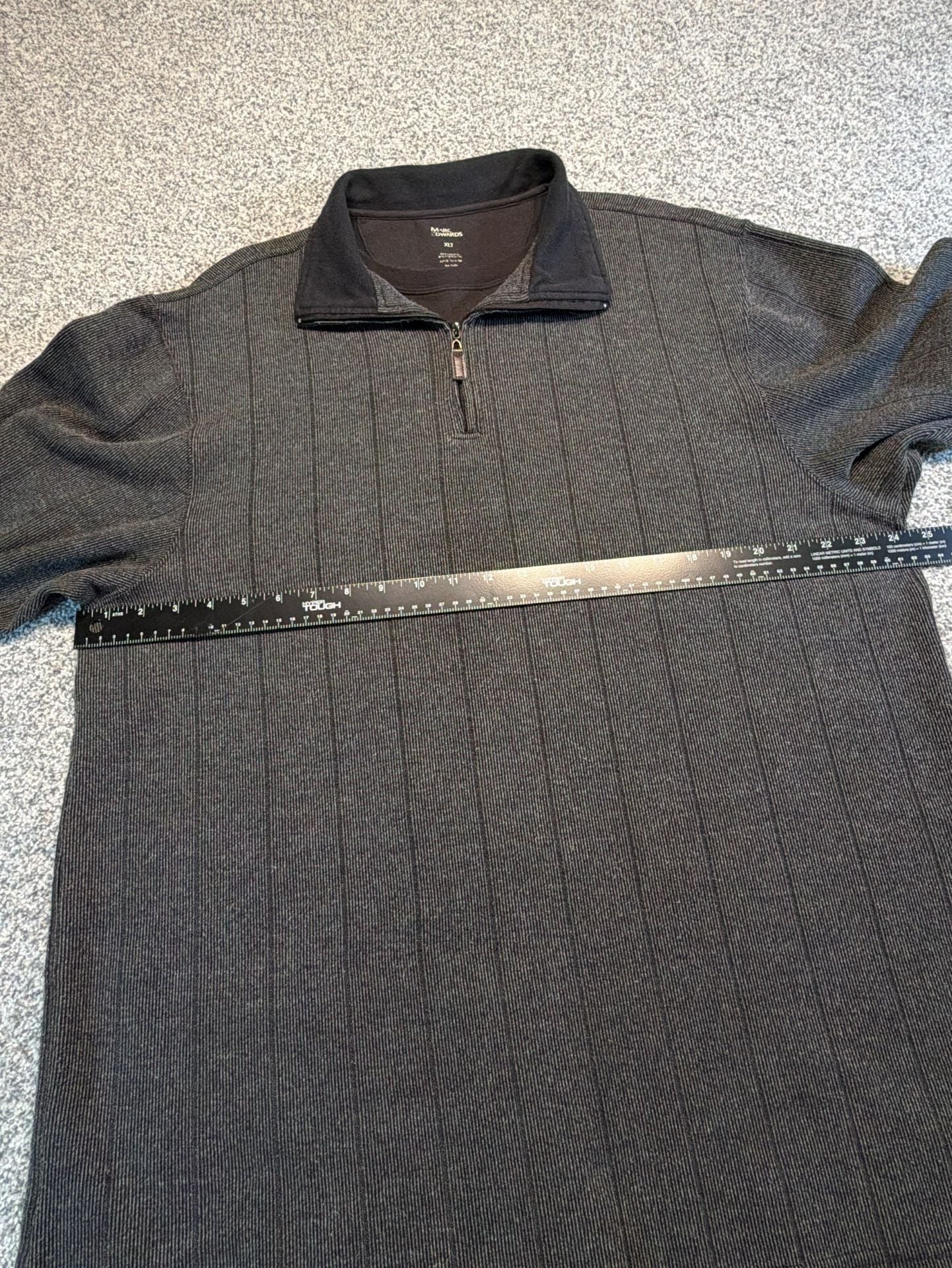 Marc Edwards 1/4 Zip Men’s Pullover Sweater Size XLT Gray Striped Mock Neck 3