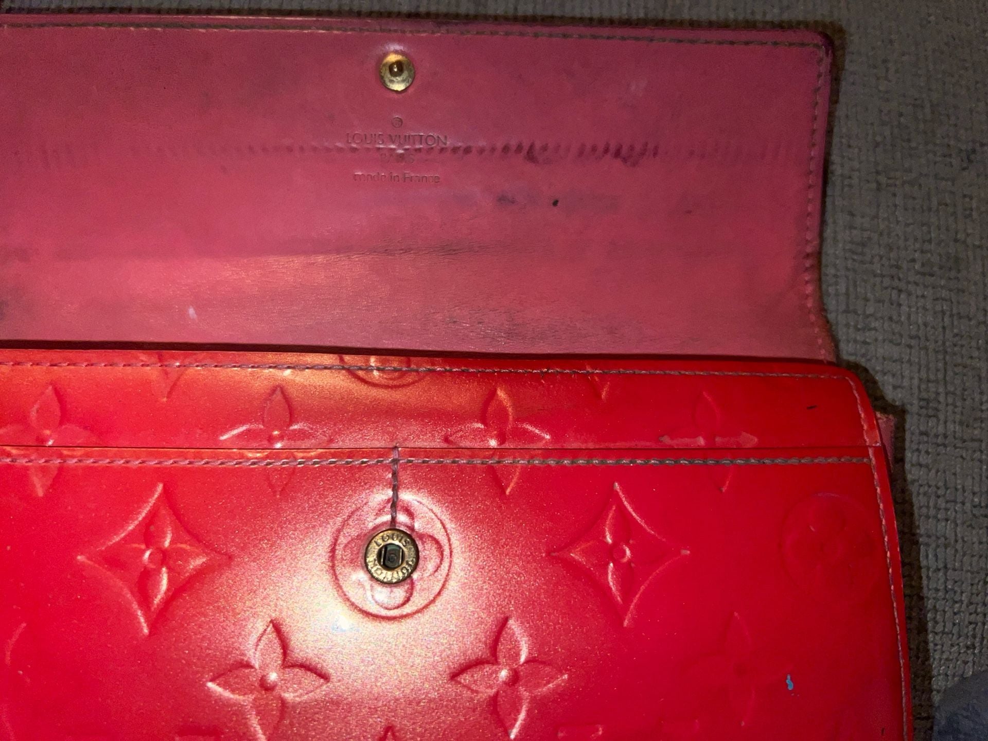 Louis Vuitton Monogram Vernis Sarah Wallet Red Patent Leather 5