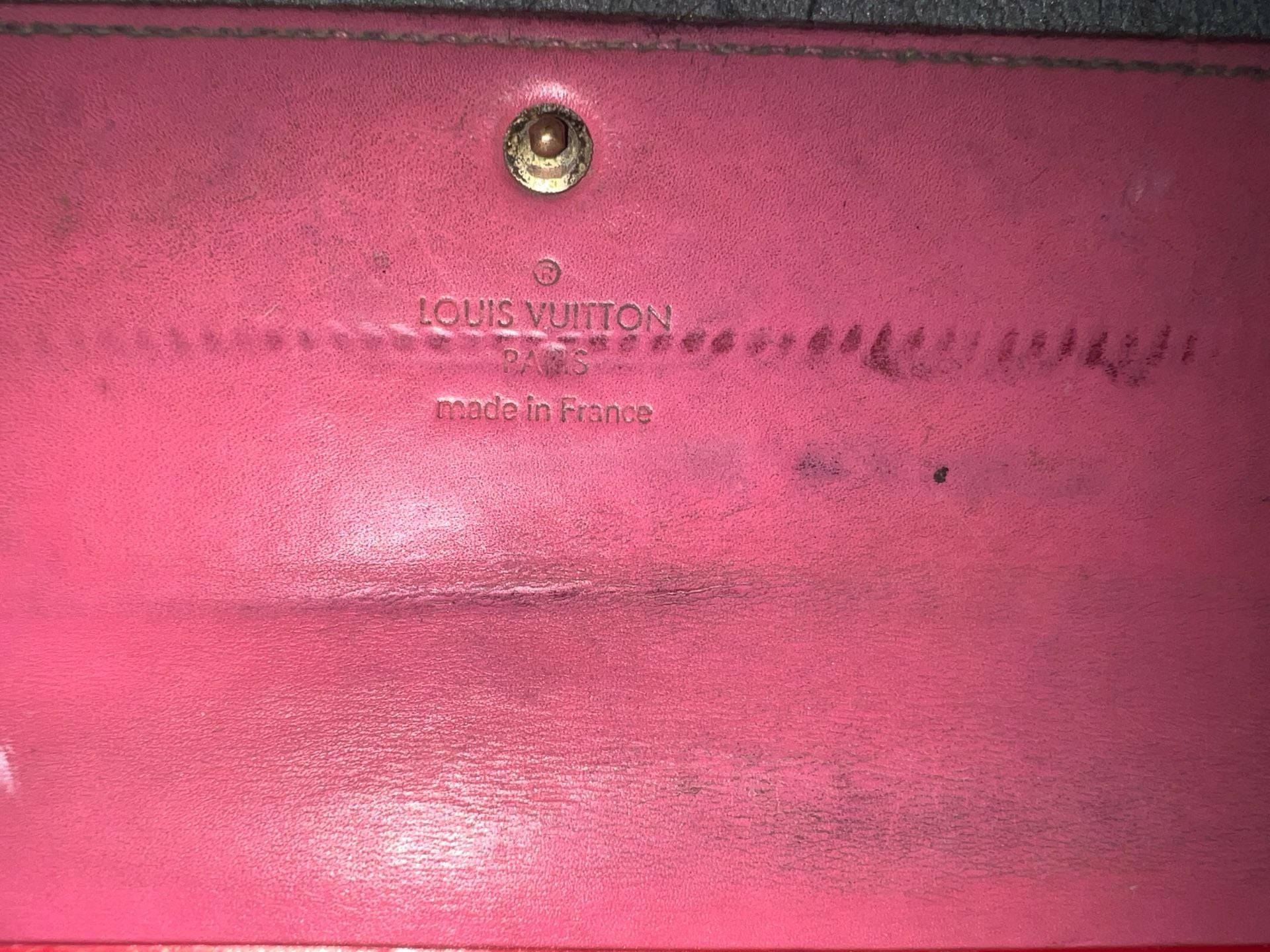 Louis Vuitton Monogram Vernis Sarah Wallet Red Patent Leather 7