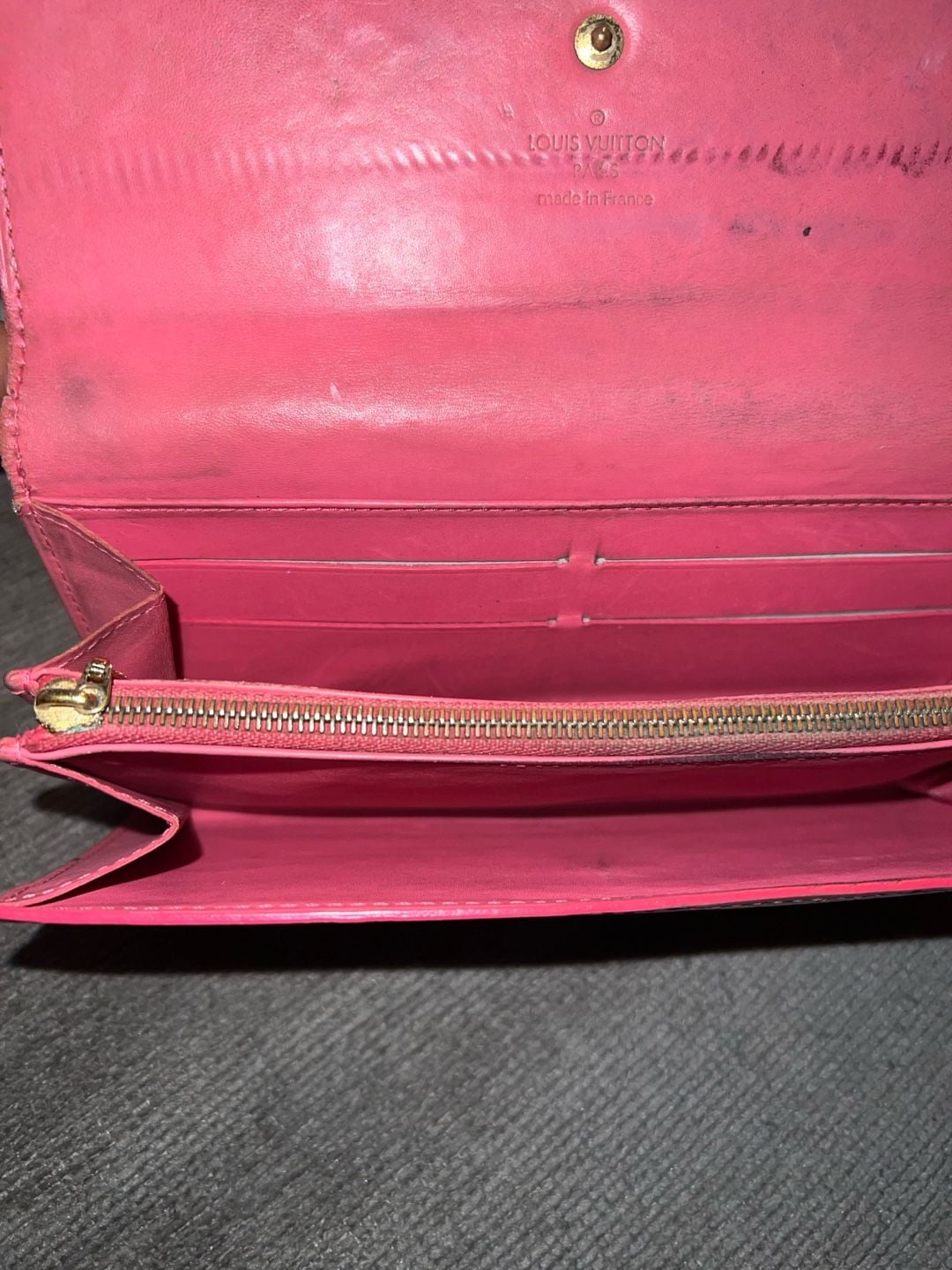 Louis Vuitton Monogram Vernis Sarah Wallet Red Patent Leather 8