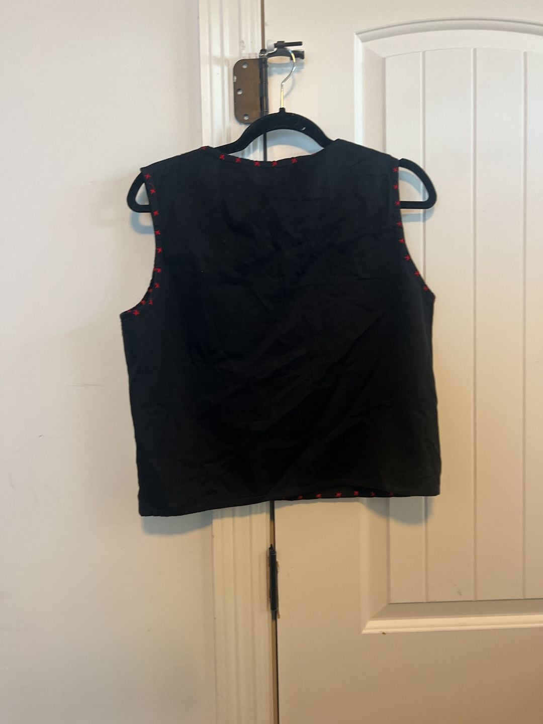 Lemon Grass Christmas Vest Size PM Black Gingham Santa Patch 7