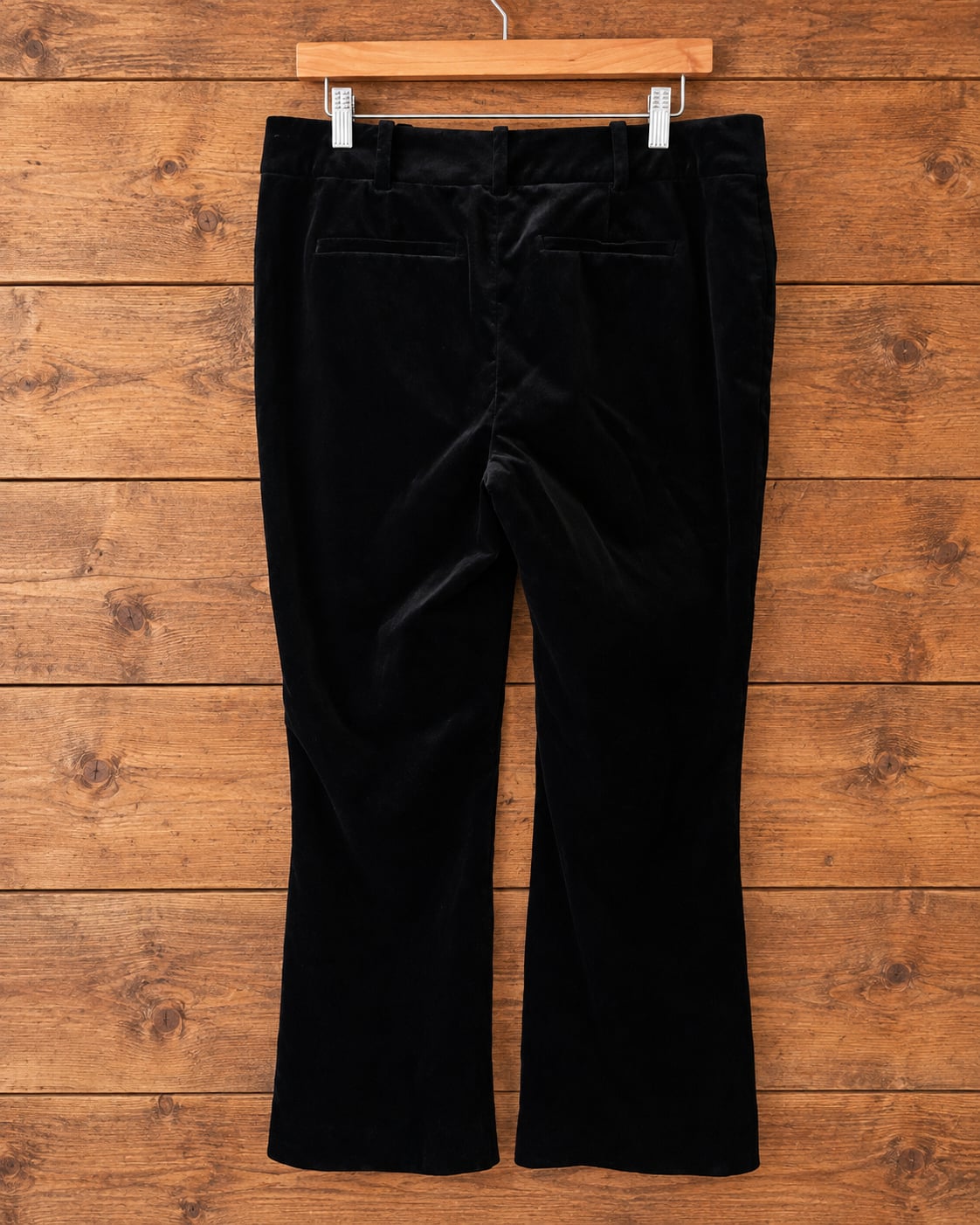 Ann Taylor Black Velvet Trouser Pants Size 12 Stretch Bootcut Y2K 7