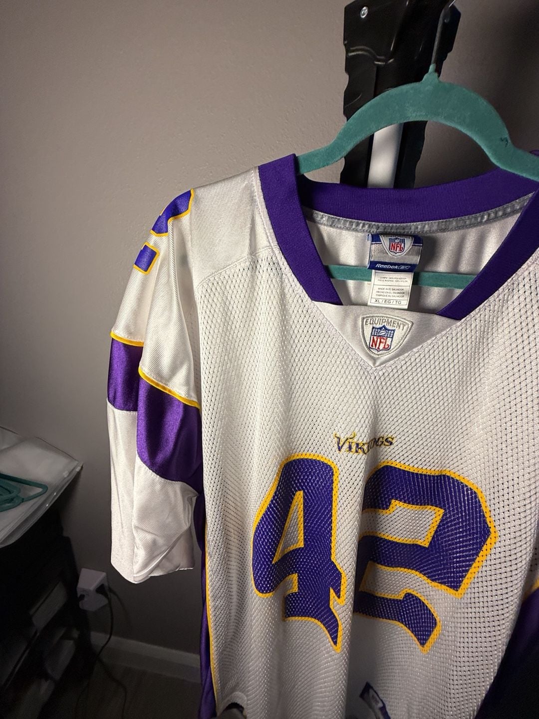 Reebok NFL Minnesota Vikings Jersey Size XL White 42 7