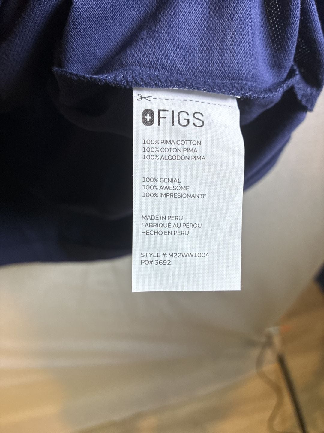 Figspro Technical Pique Scrub Polo Size L Navy Blue New With Tags 8