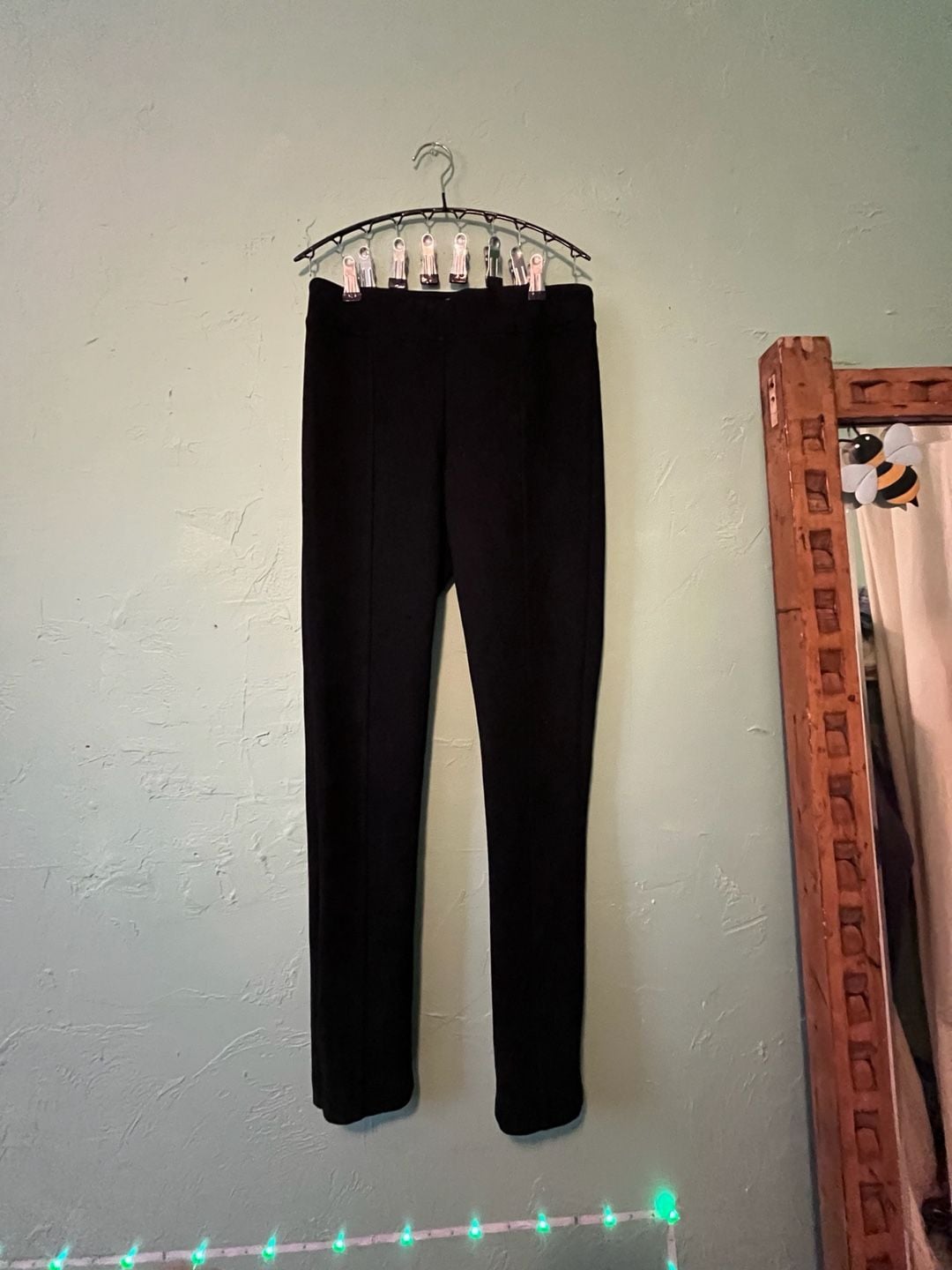Andrew Marc Suede Pants Size XS Black Pull-On Leggings 2