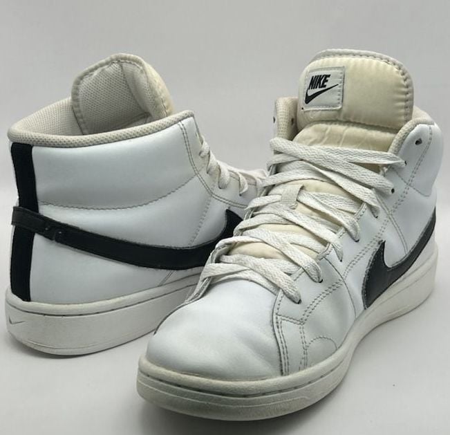 Nike Court Royale 2 Mid Mens Leather Sneakers 8 White Black CQ9179-100 2