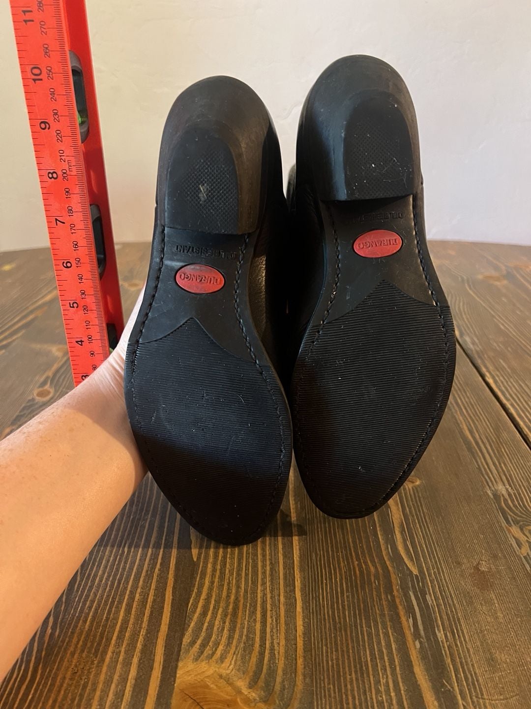 Durango Western Cowboy Boots Black Leather Toe Tips 6 1/2 5