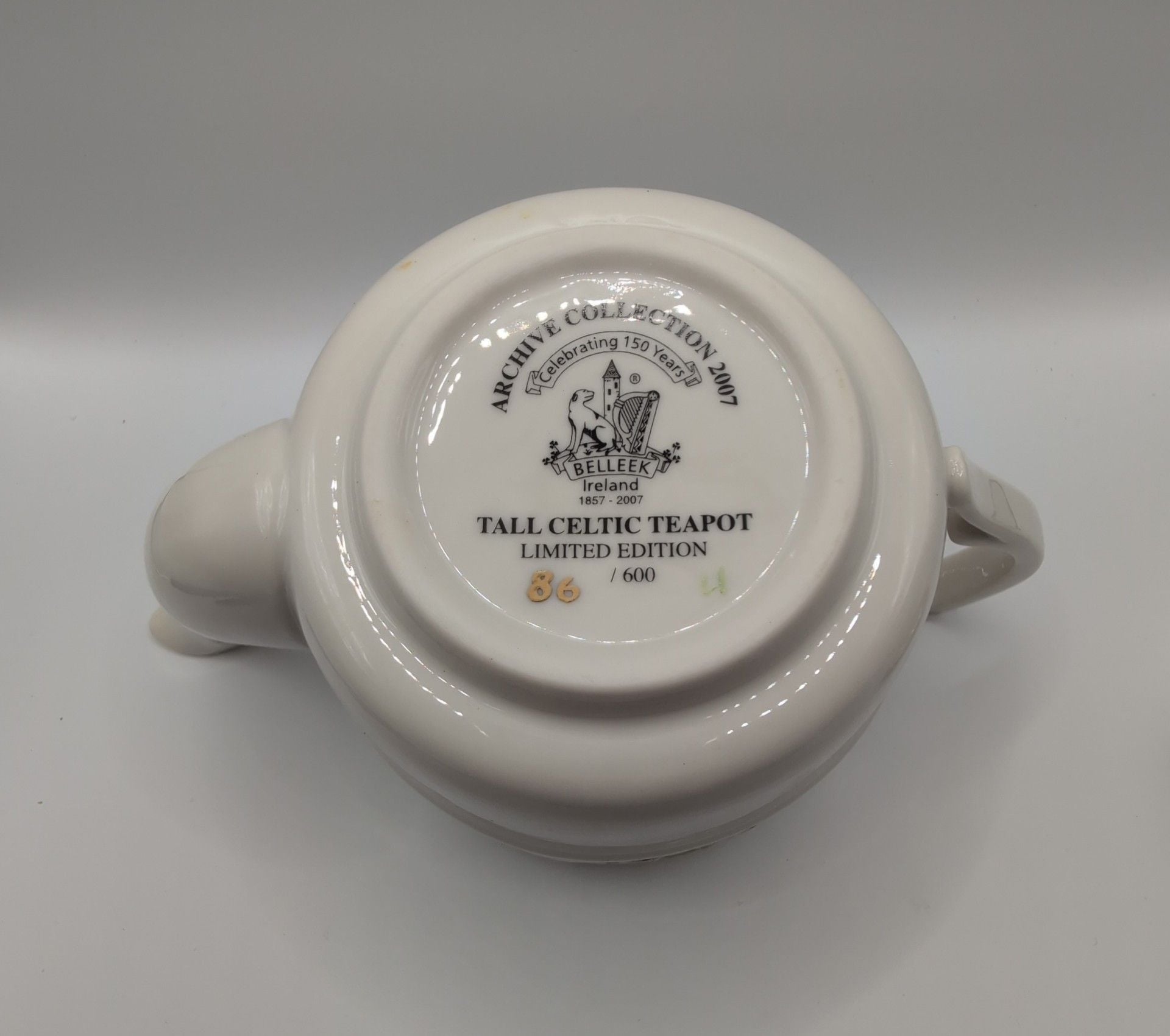 Belleek Celtic Tea Pot Tall Fine Parian China Hand Crafted Ireland 9