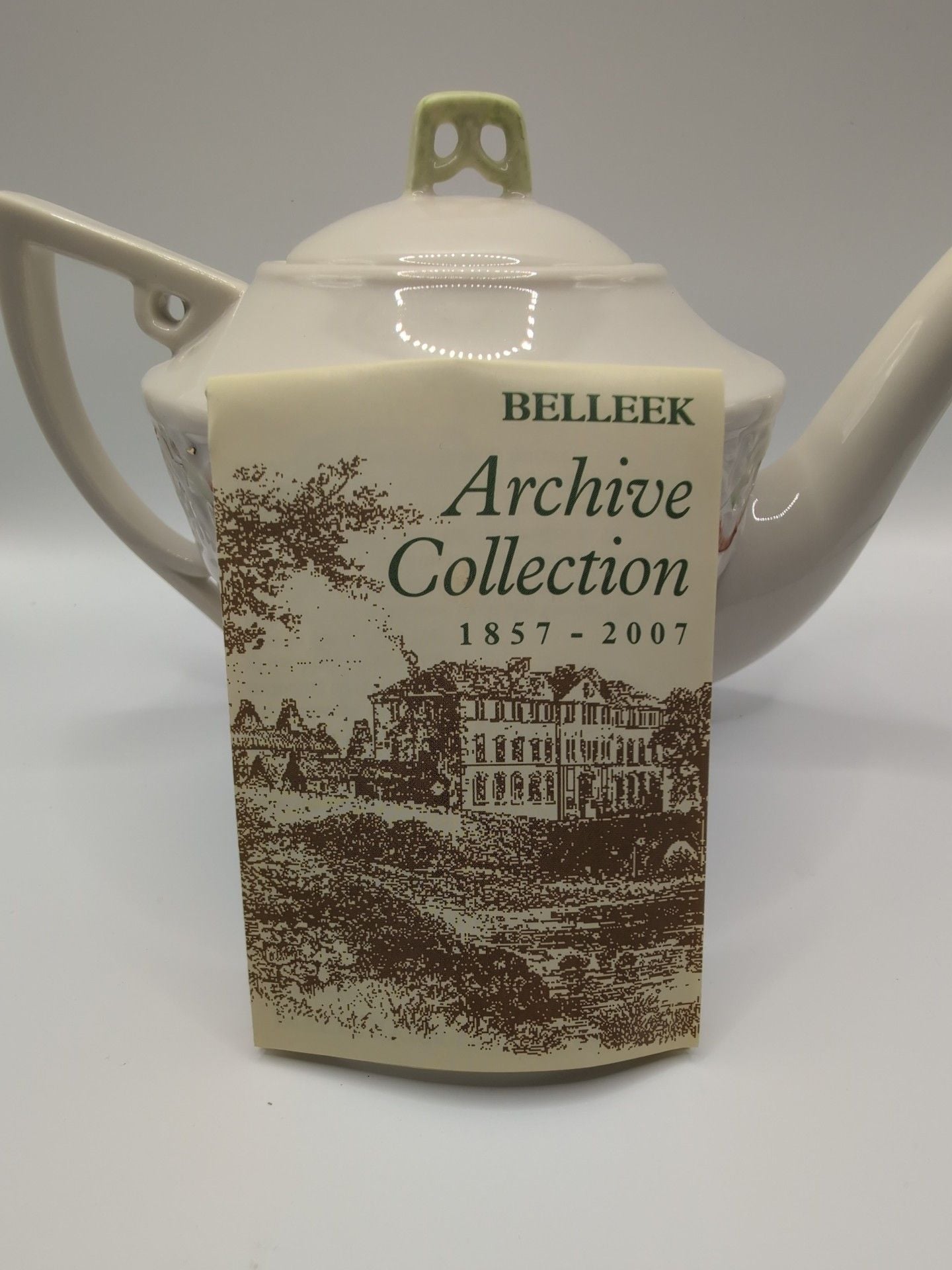 Belleek Celtic Tea Pot Tall Fine Parian China Hand Crafted Ireland 11