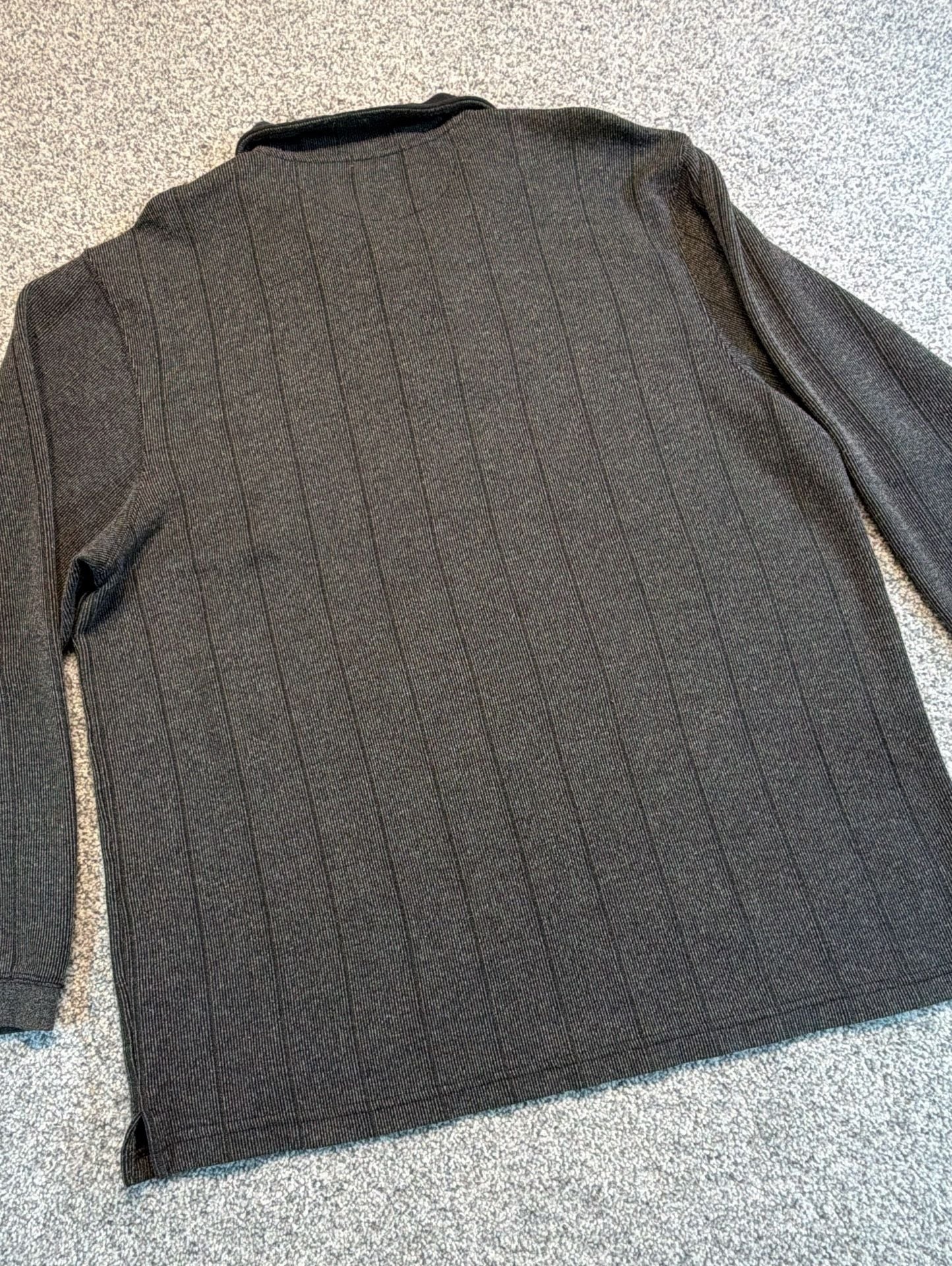 Marc Edwards 1/4 Zip Men’s Pullover Sweater Size XLT Gray Striped Mock Neck 6