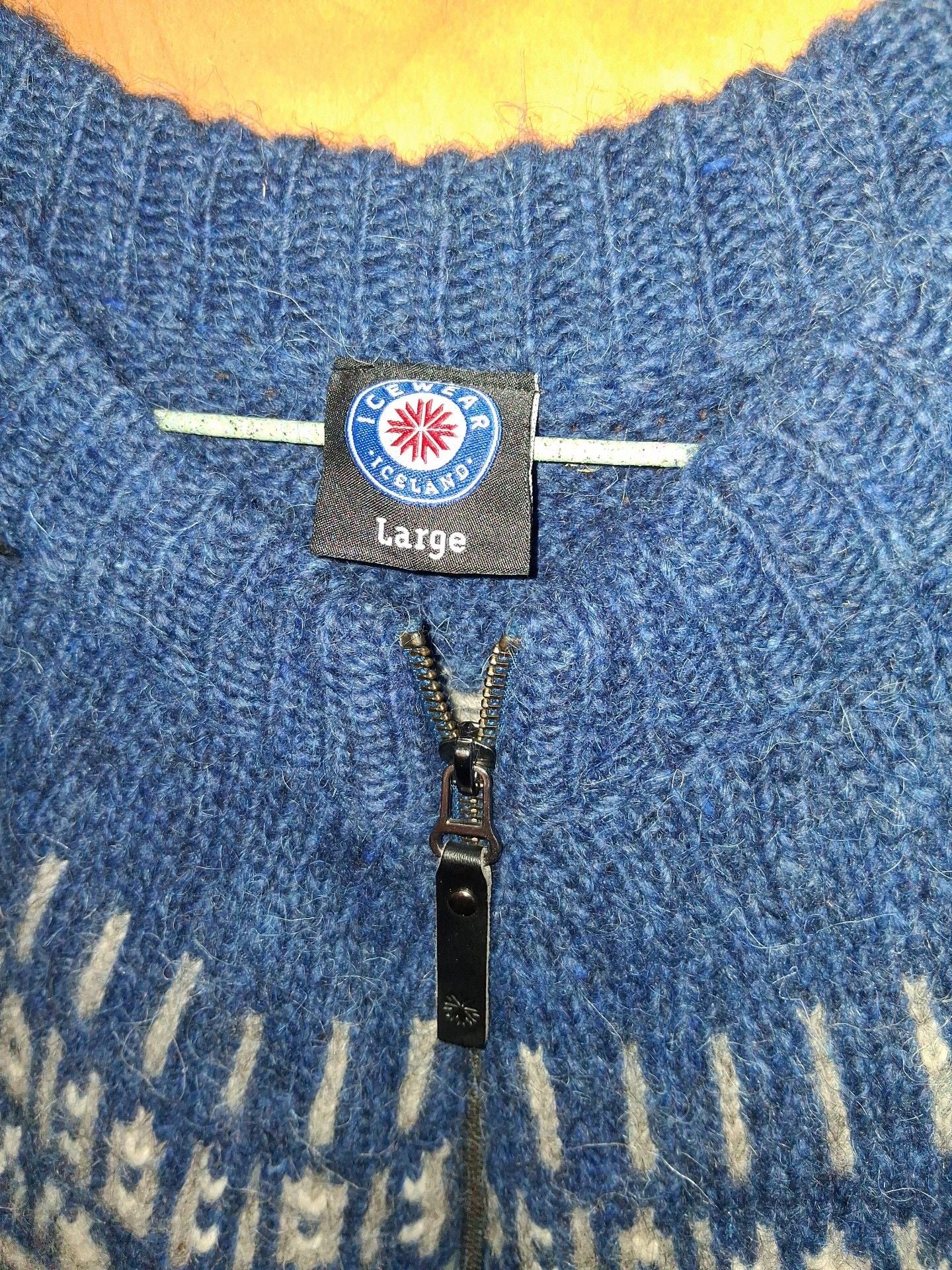 Icewear Elis Wool Sweater with Full Zip Size Large Blue Nordic 3
