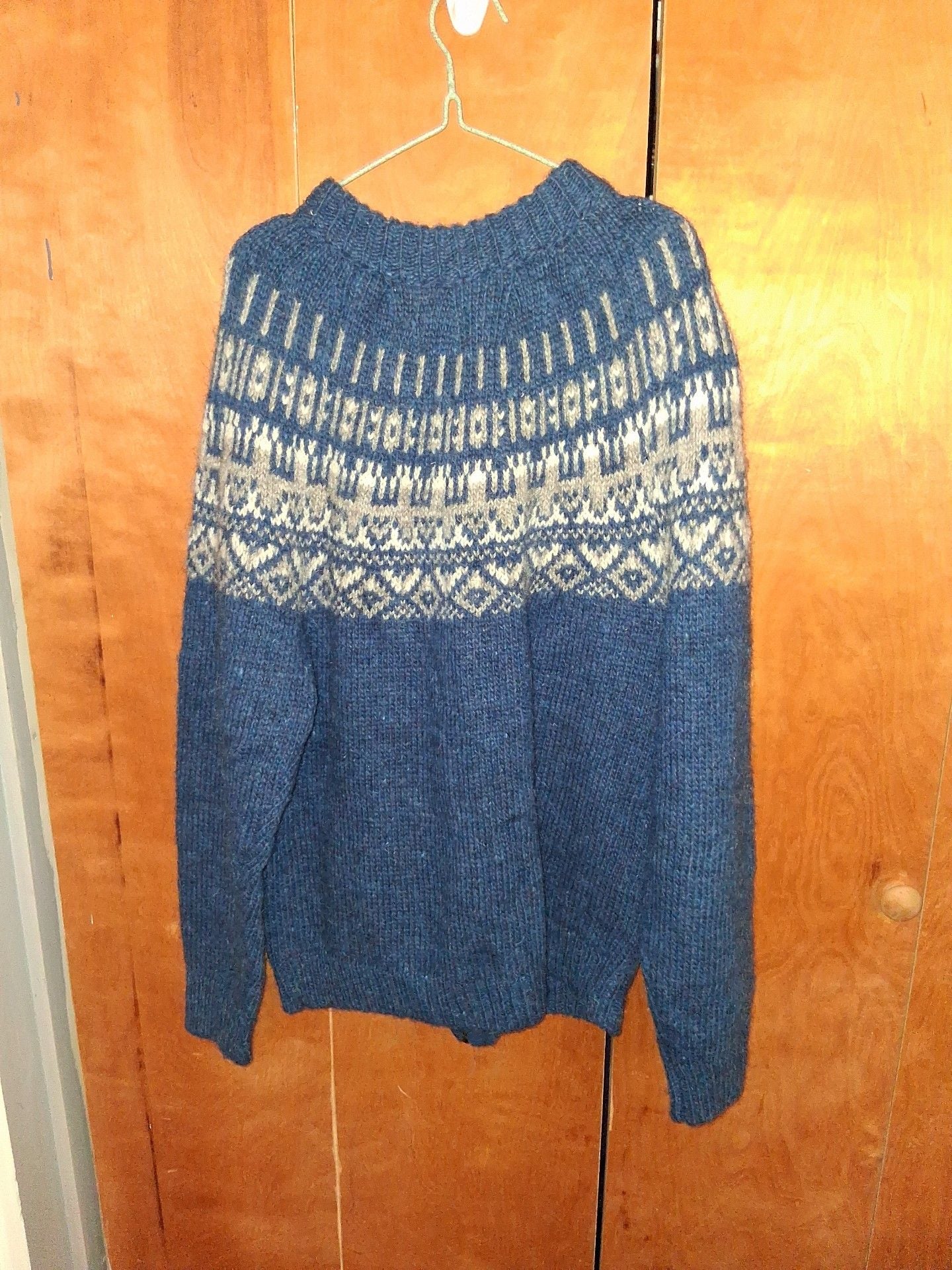 Icewear Elis Wool Sweater with Full Zip Size Large Blue Nordic 5