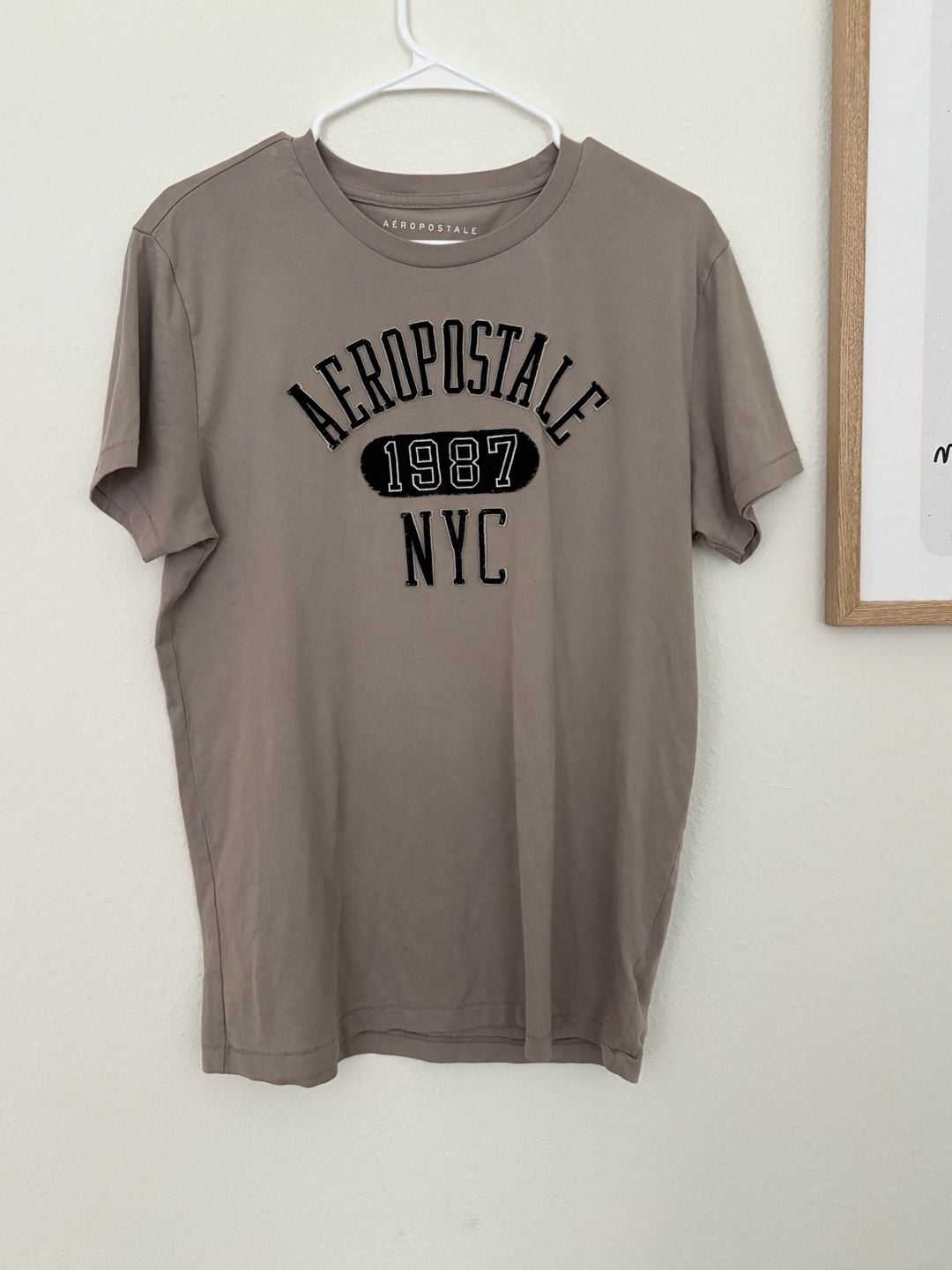Aeropostale 1987 NYC Graphic T-Shirt Size M Gray Cotton Blend 2